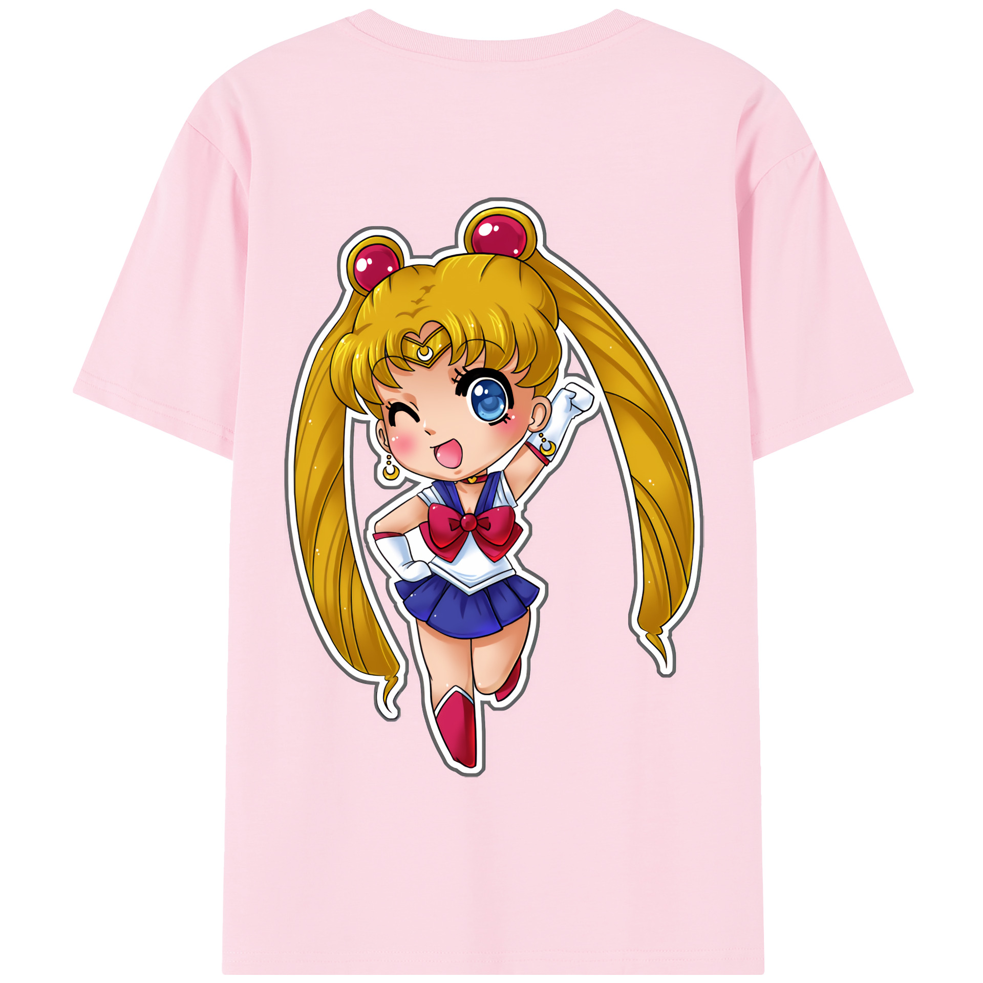 （画像用） 美少女戦士セーラームーン 月野 うさぎ つきの うさぎ Sailor Moon Tsukino Usagi 綿100％半袖Tシャツ（背面プリント）