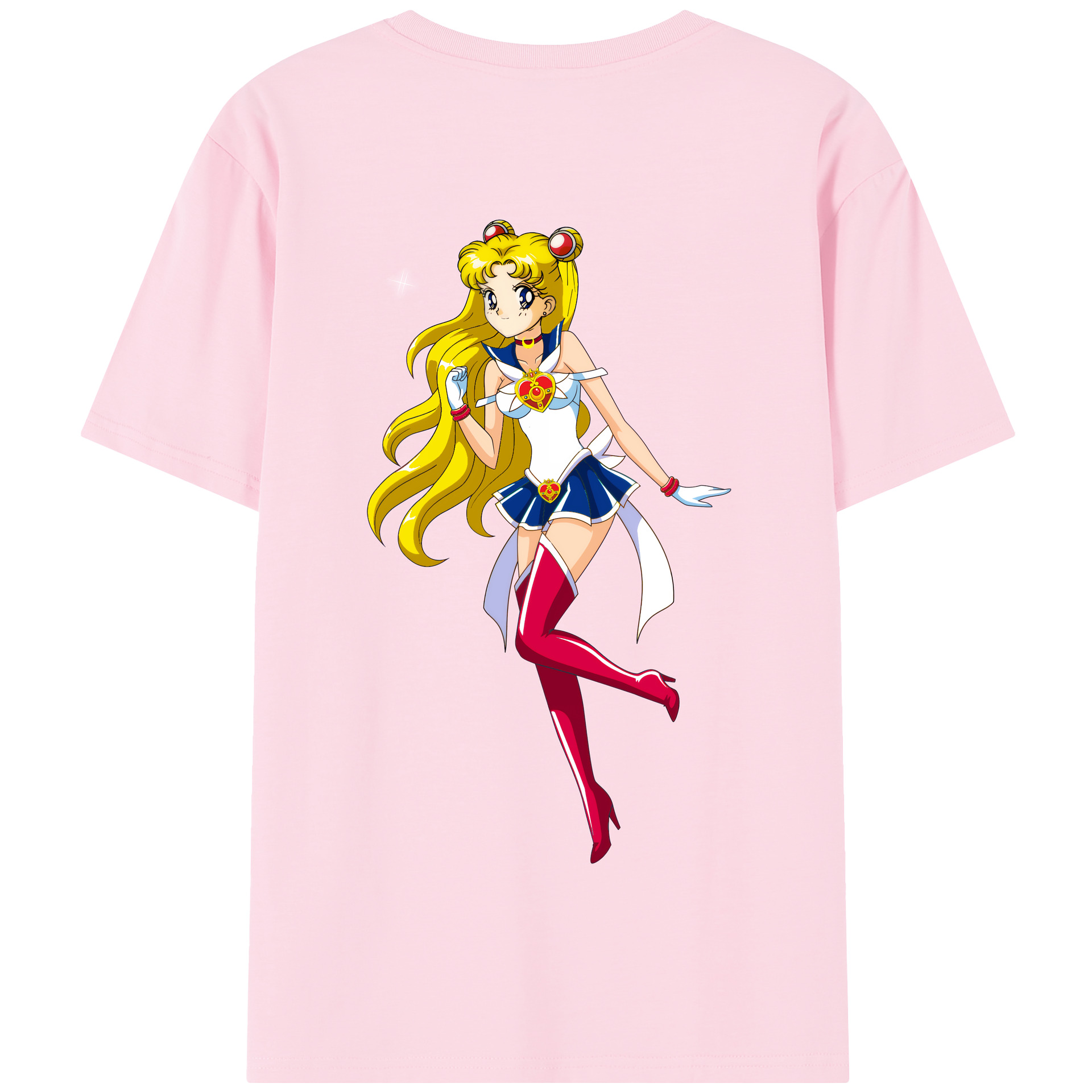（画像用） 美少女戦士セーラームーン 月野 うさぎ つきの うさぎ Sailor Moon Tsukino Usagi 綿100％半袖Tシャツ（背面プリント）
