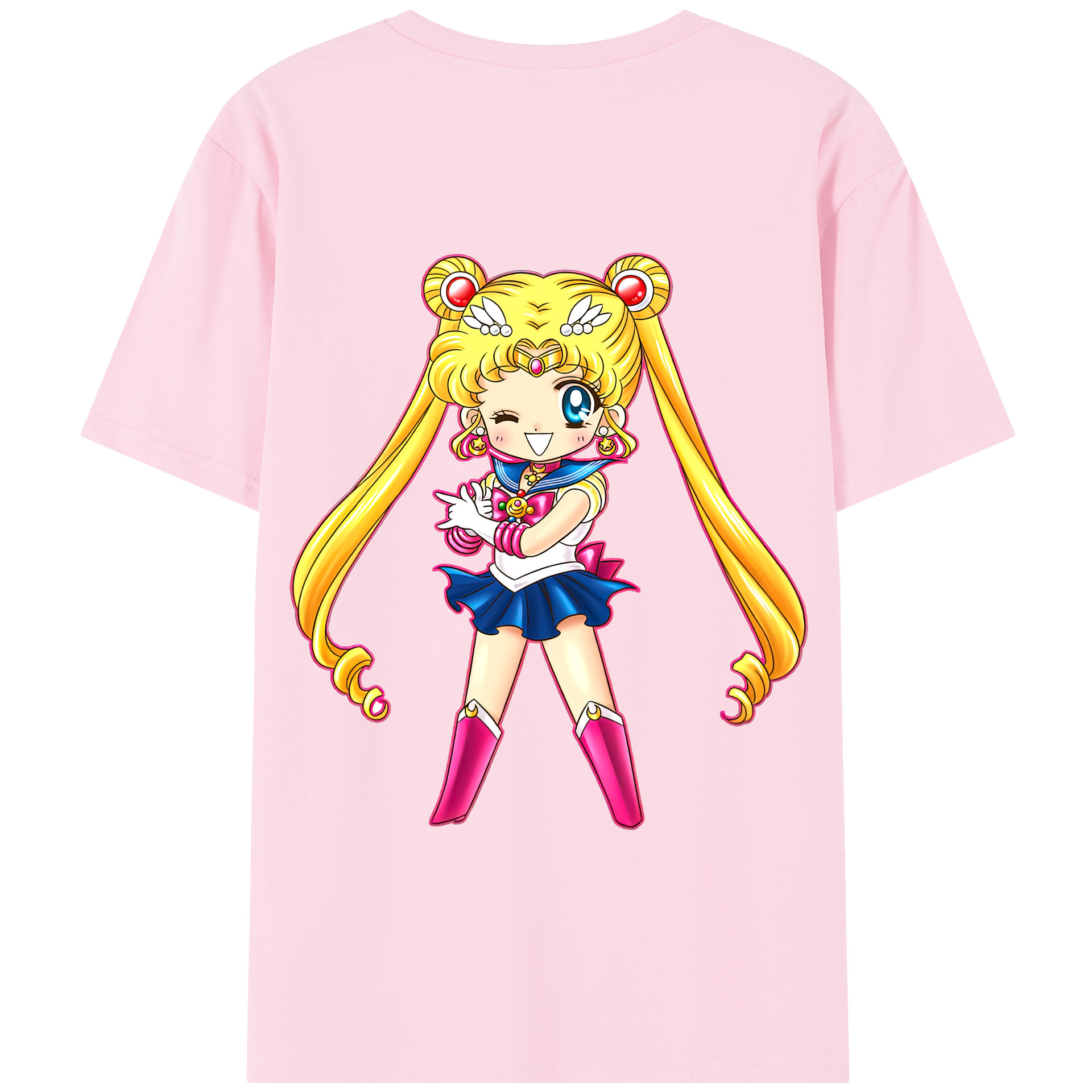 （画像用） 美少女戦士セーラームーン 月野 うさぎ つきの うさぎ Sailor Moon Tsukino Usagi 綿100％半袖Tシャツ（背面プリント）