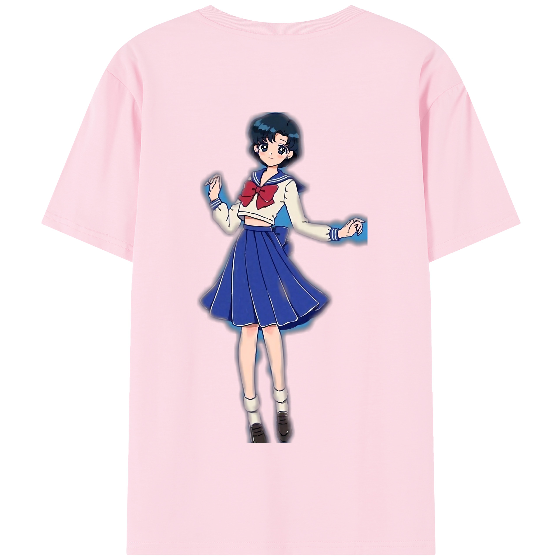 （画像用） 美少女戦士セーラームーン 水野 亜美 みずの あみ Sailor Moon Mizuno Ami 綿100％半袖Tシャツ（背面プリント）