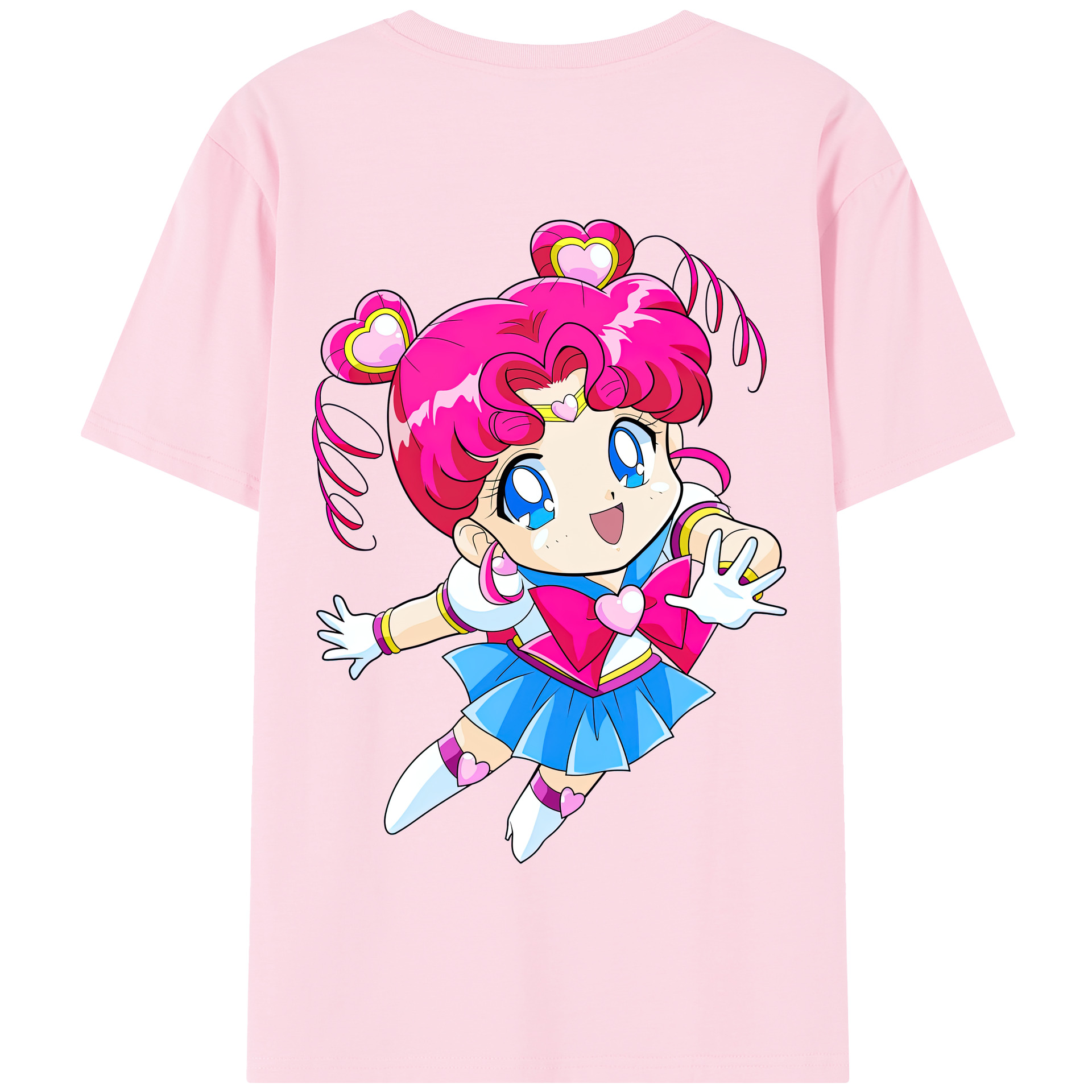 （画像用） 美少女戦士セーラームーン ちびうさ Sailor Moon Chibiusa Tsukino Usagi Small Lady Serenity 綿100％半袖Tシャツ（背面プリント）