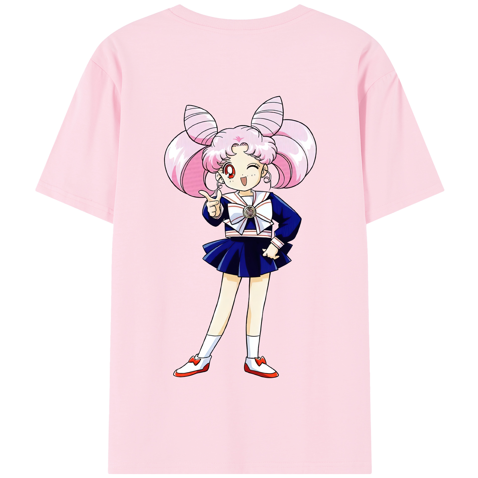 （画像用） 美少女戦士セーラームーン ちびうさ Sailor Moon Chibiusa Tsukino Usagi Small Lady Serenity 綿100％半袖Tシャツ（背面プリント）