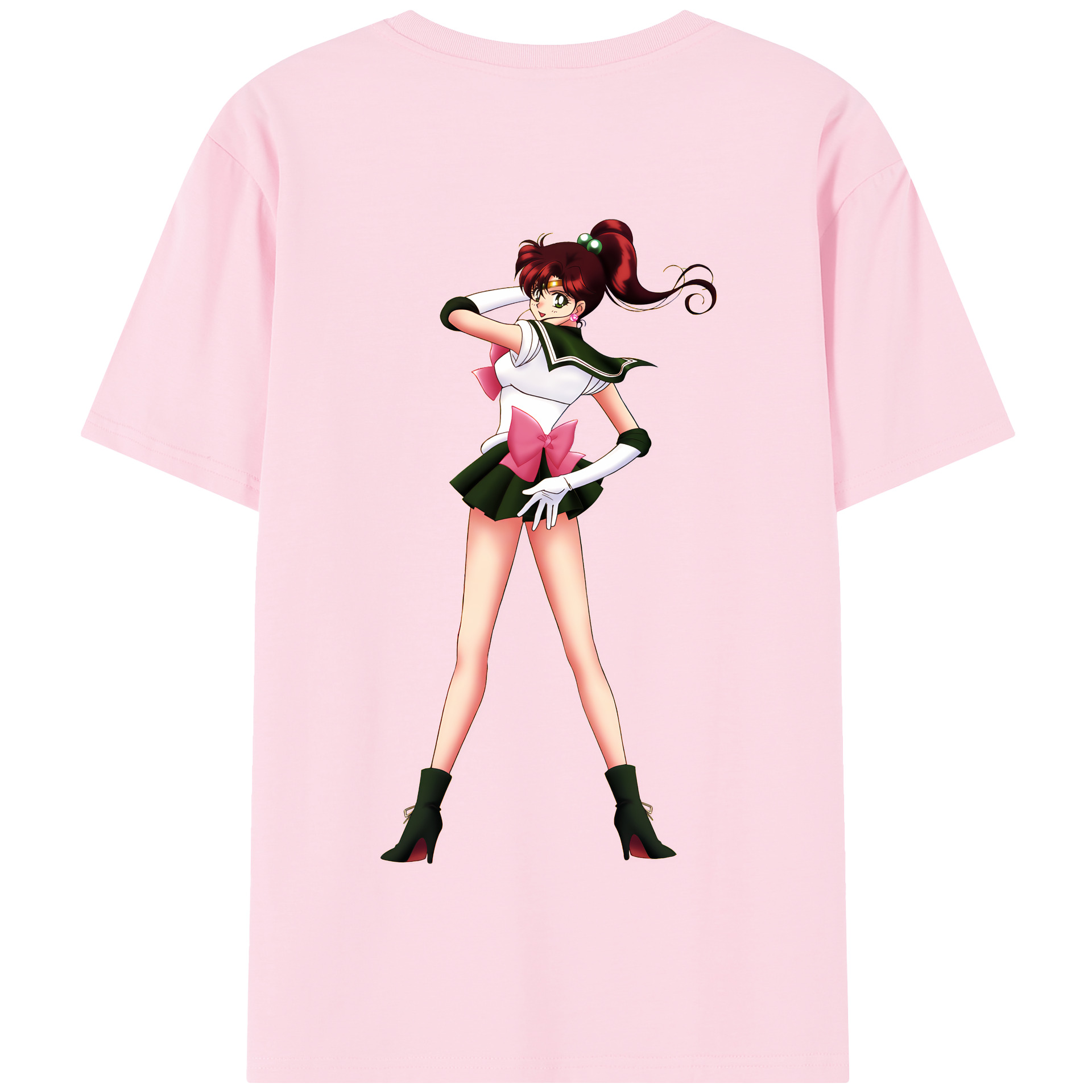 （画像用） 美少女戦士セーラームーン 木野 まこと きの まこと Sailor Moon Kino Makoto （セーラージュピター；Sailor Jupiter） 綿100％半袖Tシャツ（背面プリント）