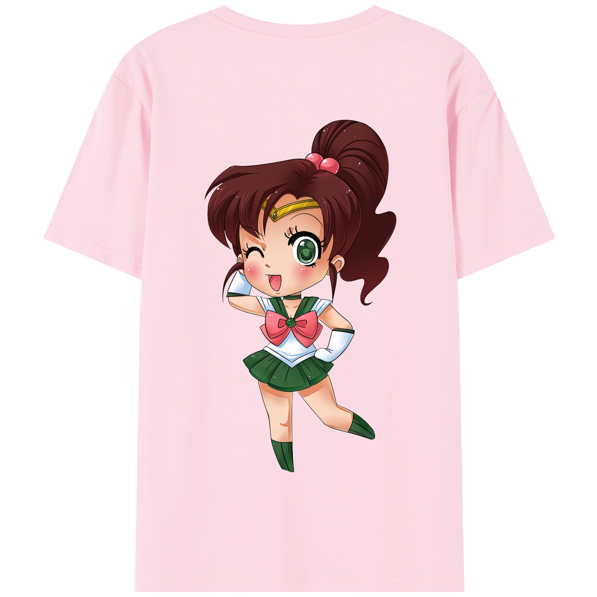 （画像用） 美少女戦士セーラームーン 木野 まこと きの まこと Sailor Moon Kino Makoto （セーラージュピター；Sailor Jupiter） 綿100％半袖Tシャツ（背面プリント）