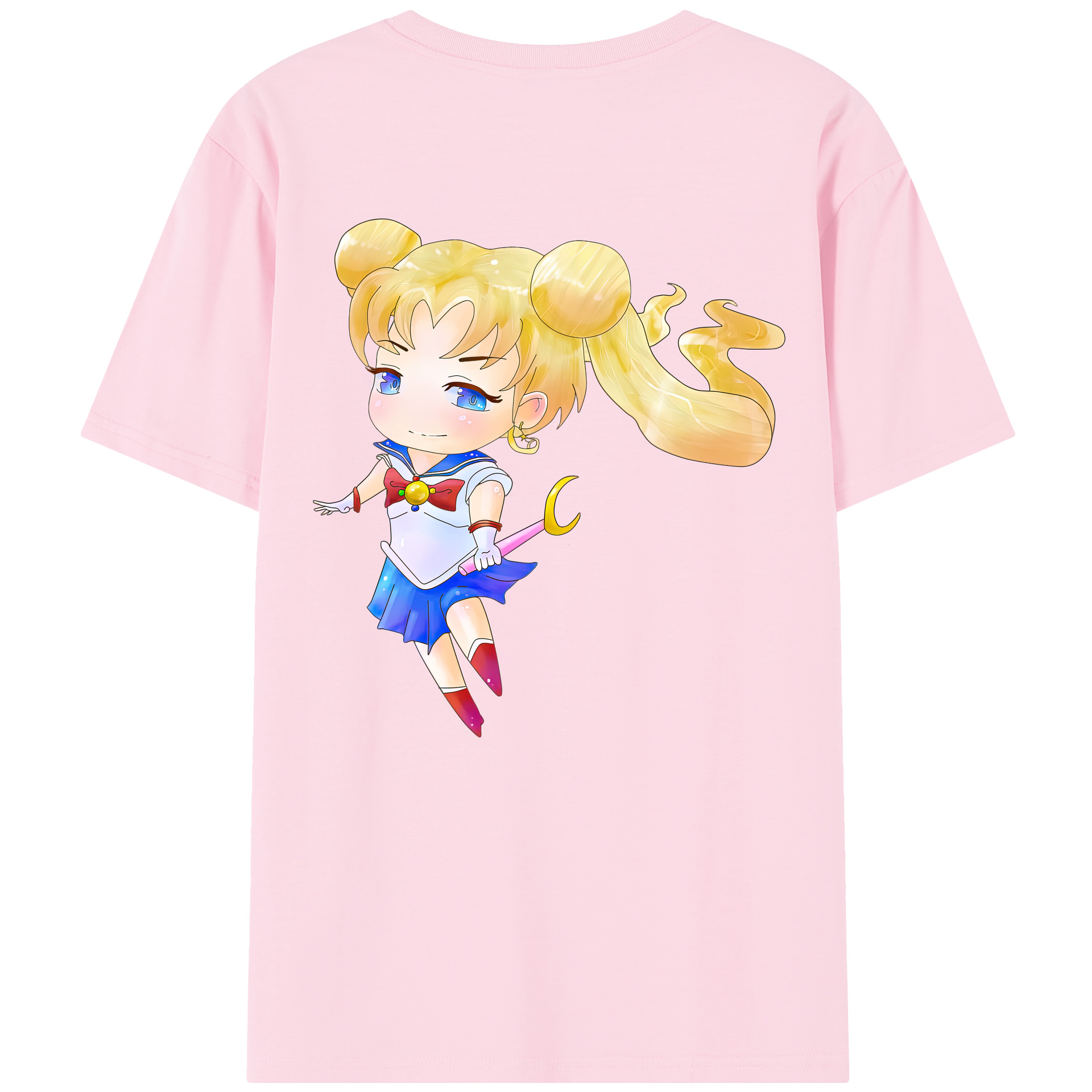 （画像用） 美少女戦士セーラームーン 愛野 美奈子 あいの みなこ Sailor Moon Aino Minako 綿100％半袖Tシャツ（背面プリント）