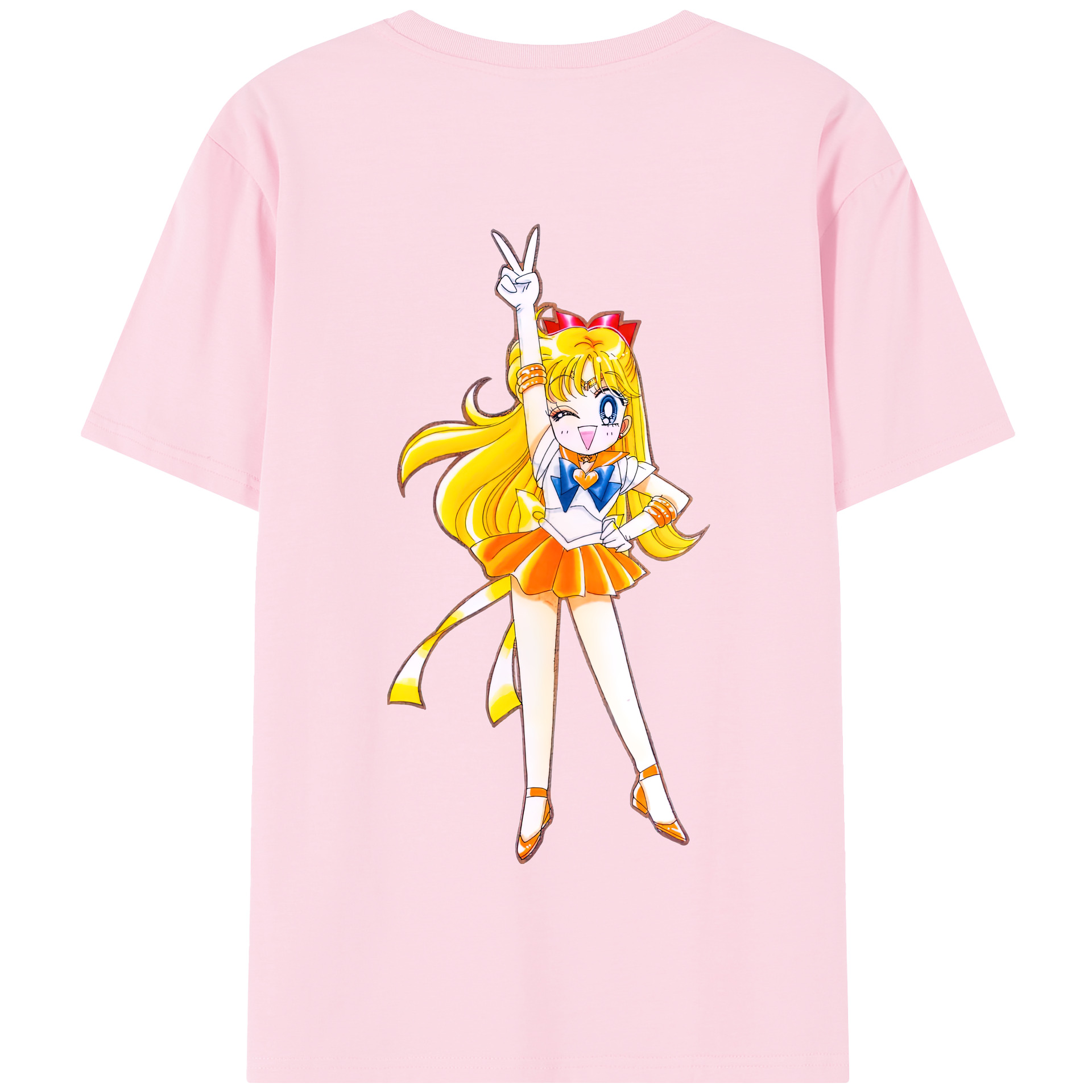 （画像用） 美少女戦士セーラームーン 愛野 美奈子 あいの みなこ Sailor Moon Aino Minako 綿100％半袖Tシャツ（背面プリント）