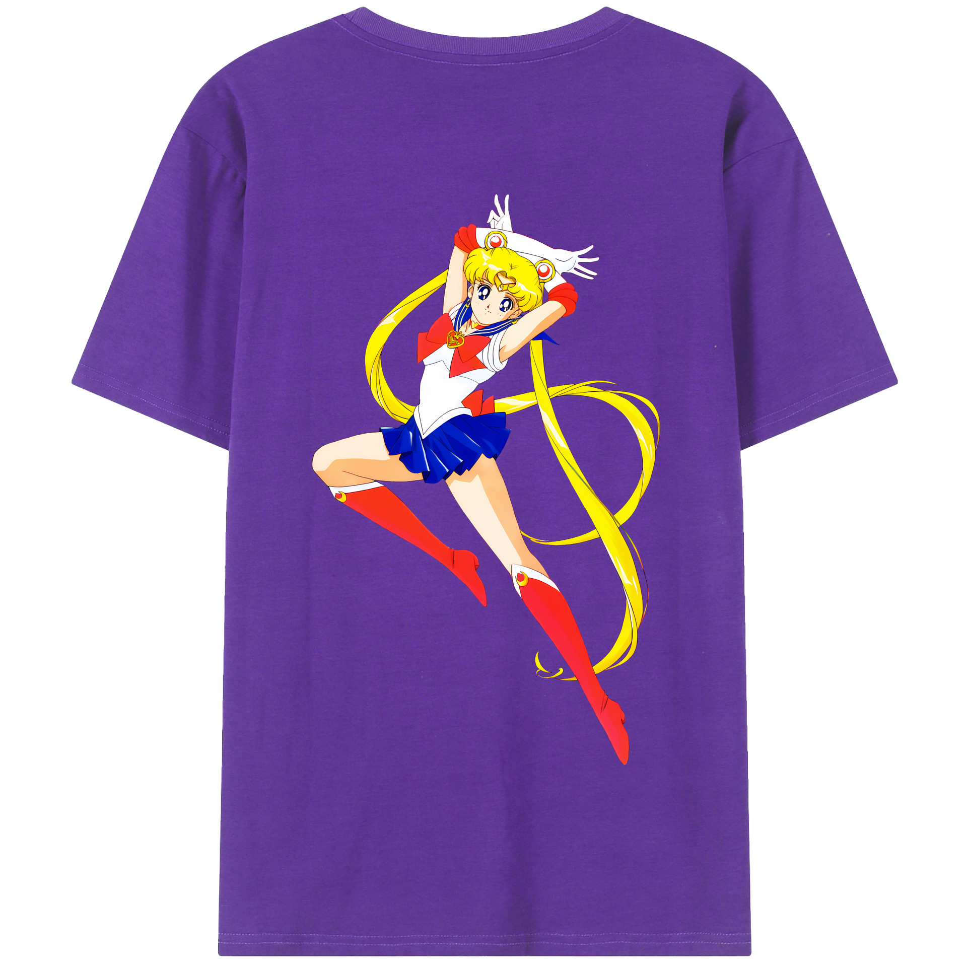 （画像用） 美少女戦士セーラームーン 月野 うさぎ つきの うさぎ Sailor Moon Tsukino Usagi 綿100％半袖Tシャツ（背面プリント）