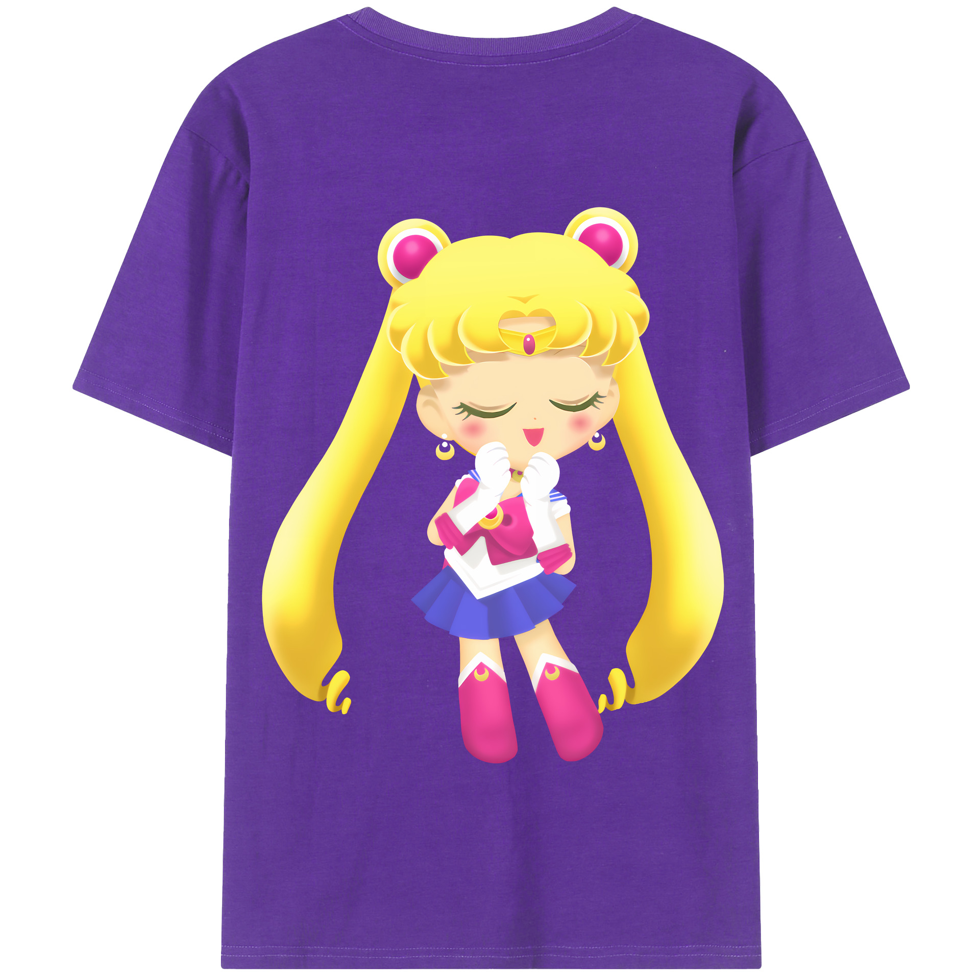 （画像用） 美少女戦士セーラームーン 月野 うさぎ つきの うさぎ Sailor Moon Tsukino Usagi 綿100％半袖Tシャツ（背面プリント）