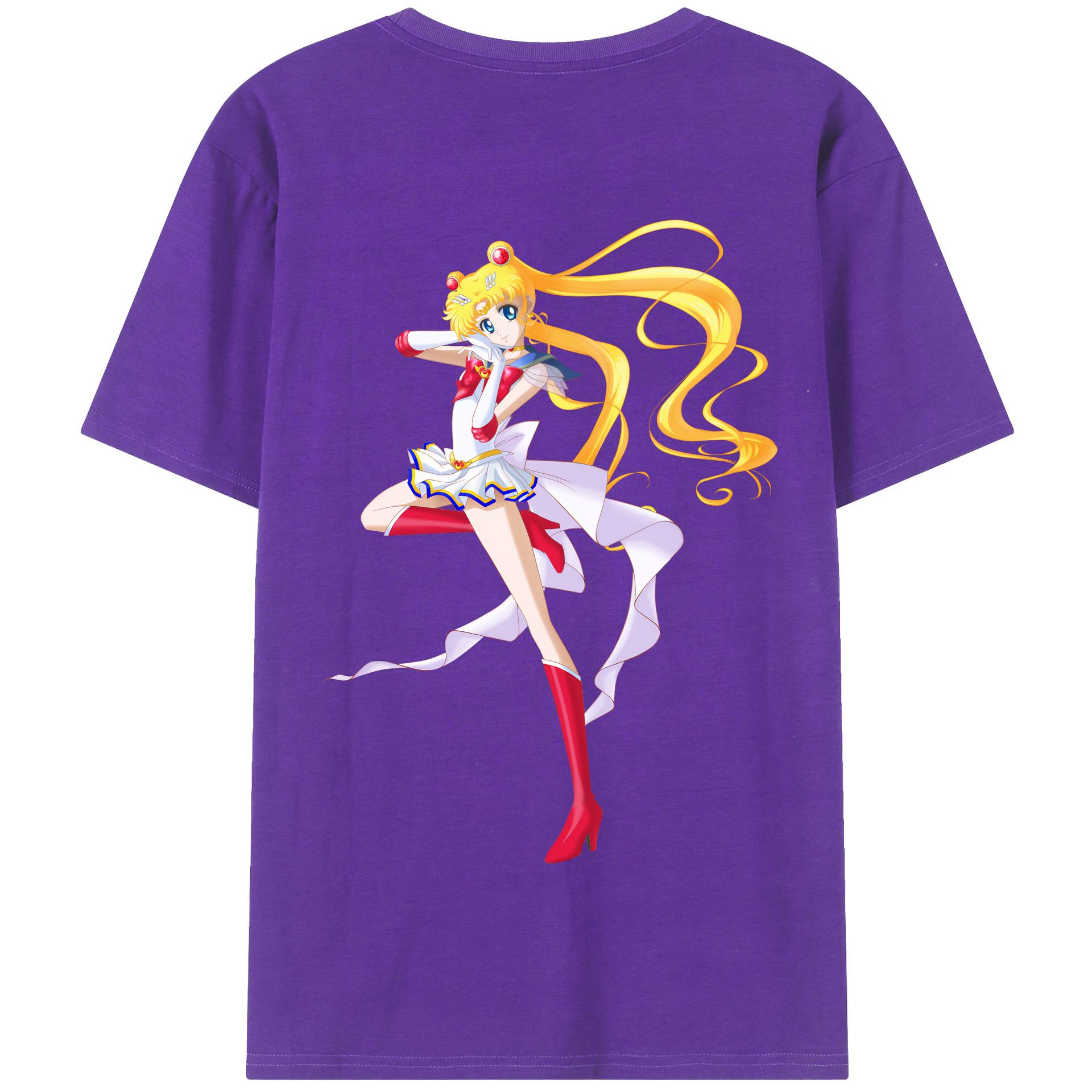 （画像用） 美少女戦士セーラームーン 月野 うさぎ つきの うさぎ Sailor Moon Tsukino Usagi 綿100％半袖Tシャツ（背面プリント）