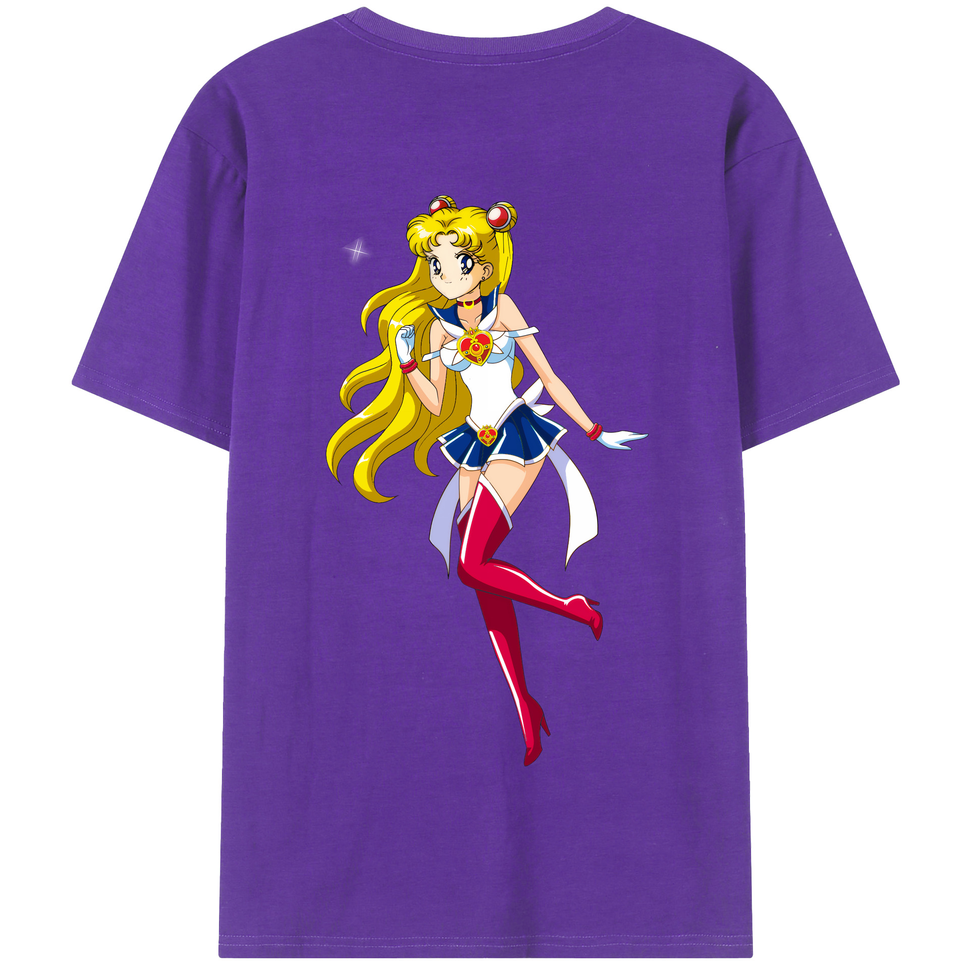 （画像用） 美少女戦士セーラームーン 月野 うさぎ つきの うさぎ Sailor Moon Tsukino Usagi 綿100％半袖Tシャツ（背面プリント）