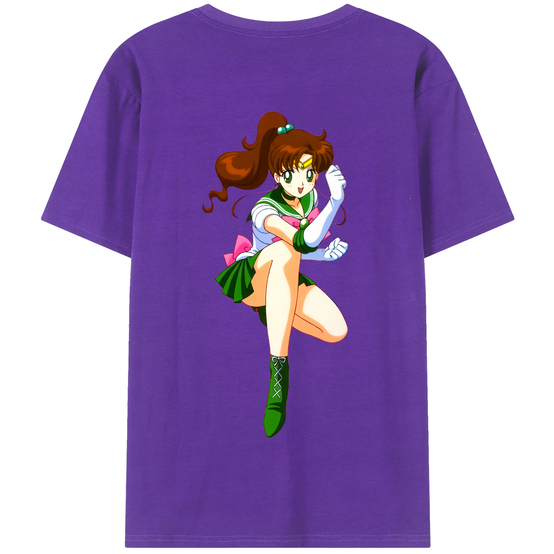 （画像用） 美少女戦士セーラームーン 木野 まこと きの まこと Sailor Moon Kino Makoto （セーラージュピター；Sailor Jupiter） 綿100％半袖Tシャツ（背面プリント）