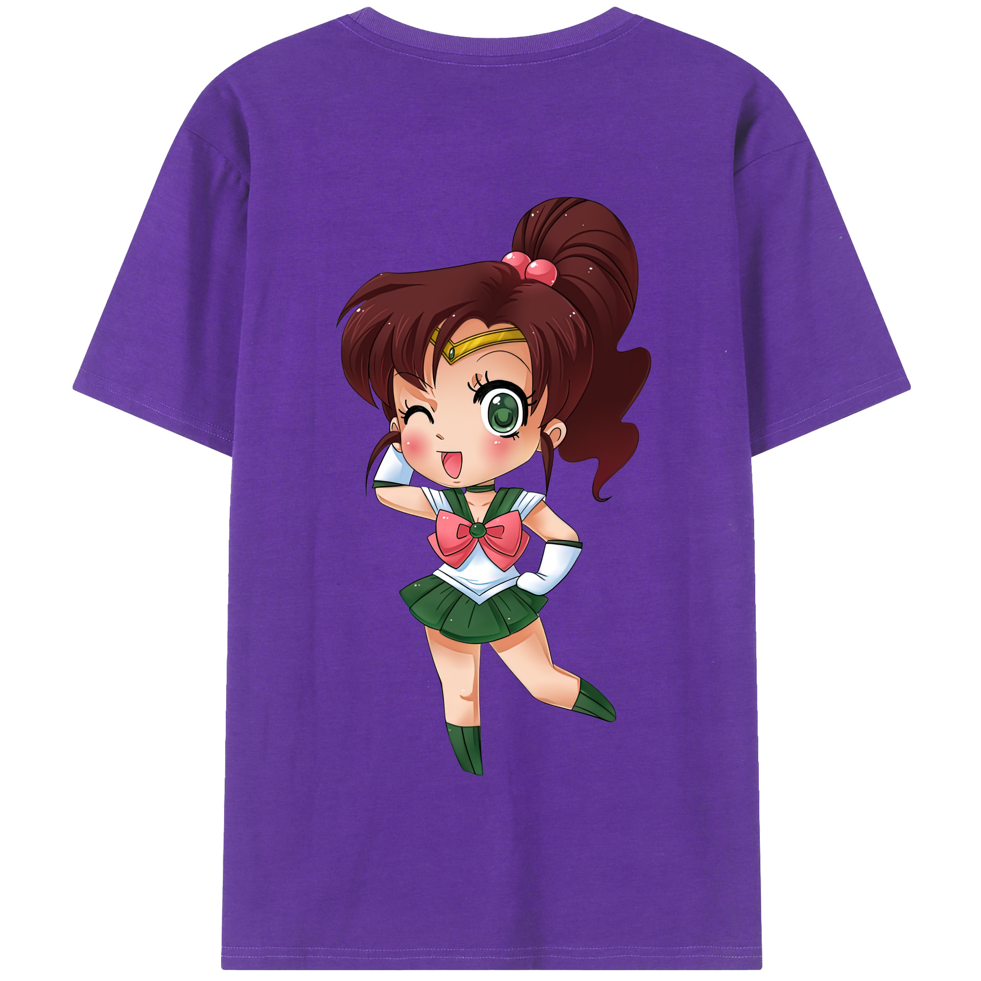 （画像用） 美少女戦士セーラームーン 木野 まこと きの まこと Sailor Moon Kino Makoto （セーラージュピター；Sailor Jupiter） 綿100％半袖Tシャツ（背面プリント）