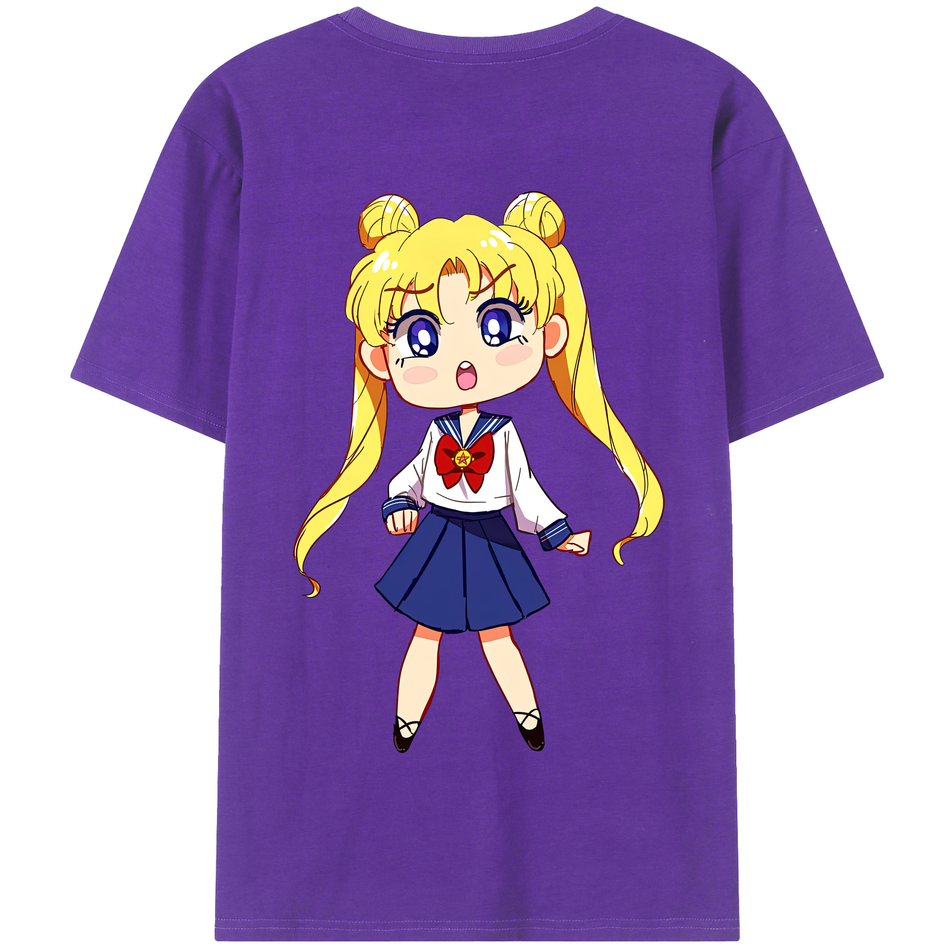 （画像用） 美少女戦士セーラームーン 愛野 美奈子 あいの みなこ Sailor Moon Aino Minako 綿100％半袖Tシャツ（背面プリント）