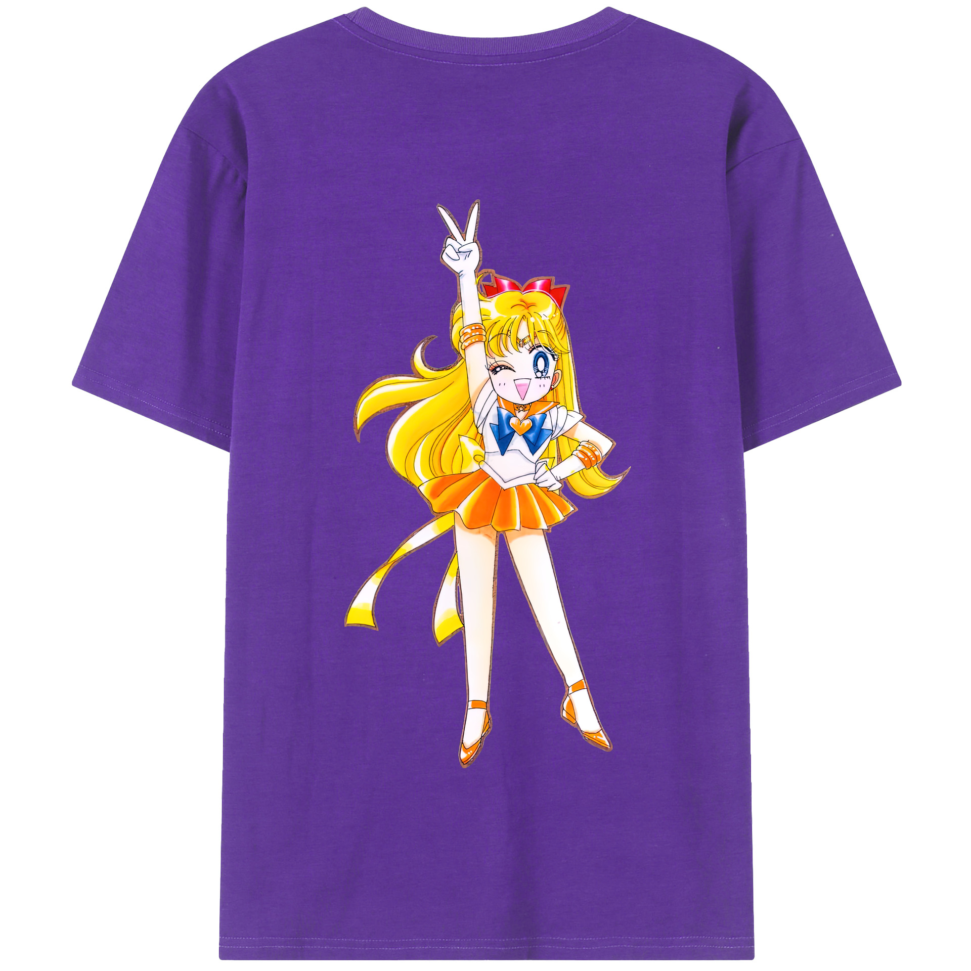 （画像用） 美少女戦士セーラームーン 愛野 美奈子 あいの みなこ Sailor Moon Aino Minako 綿100％半袖Tシャツ（背面プリント）