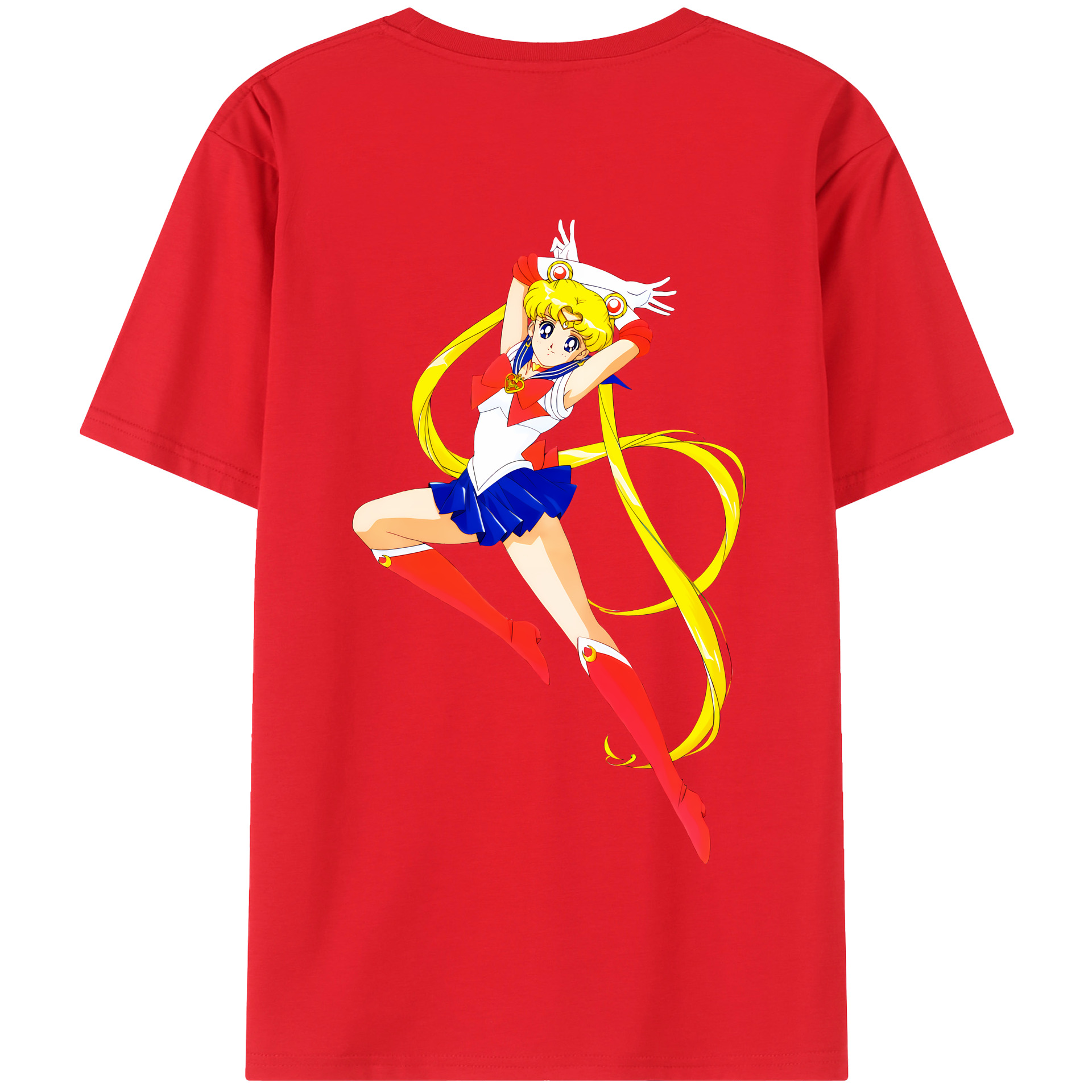 （画像用） 美少女戦士セーラームーン 月野 うさぎ つきの うさぎ Sailor Moon Tsukino Usagi 綿100％半袖Tシャツ（背面プリント）