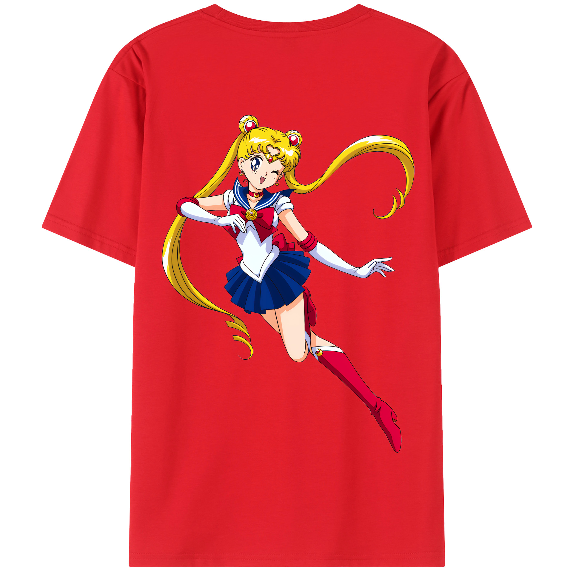 （画像用） 美少女戦士セーラームーン 月野 うさぎ つきの うさぎ Sailor Moon Tsukino Usagi 綿100％半袖Tシャツ（背面プリント）