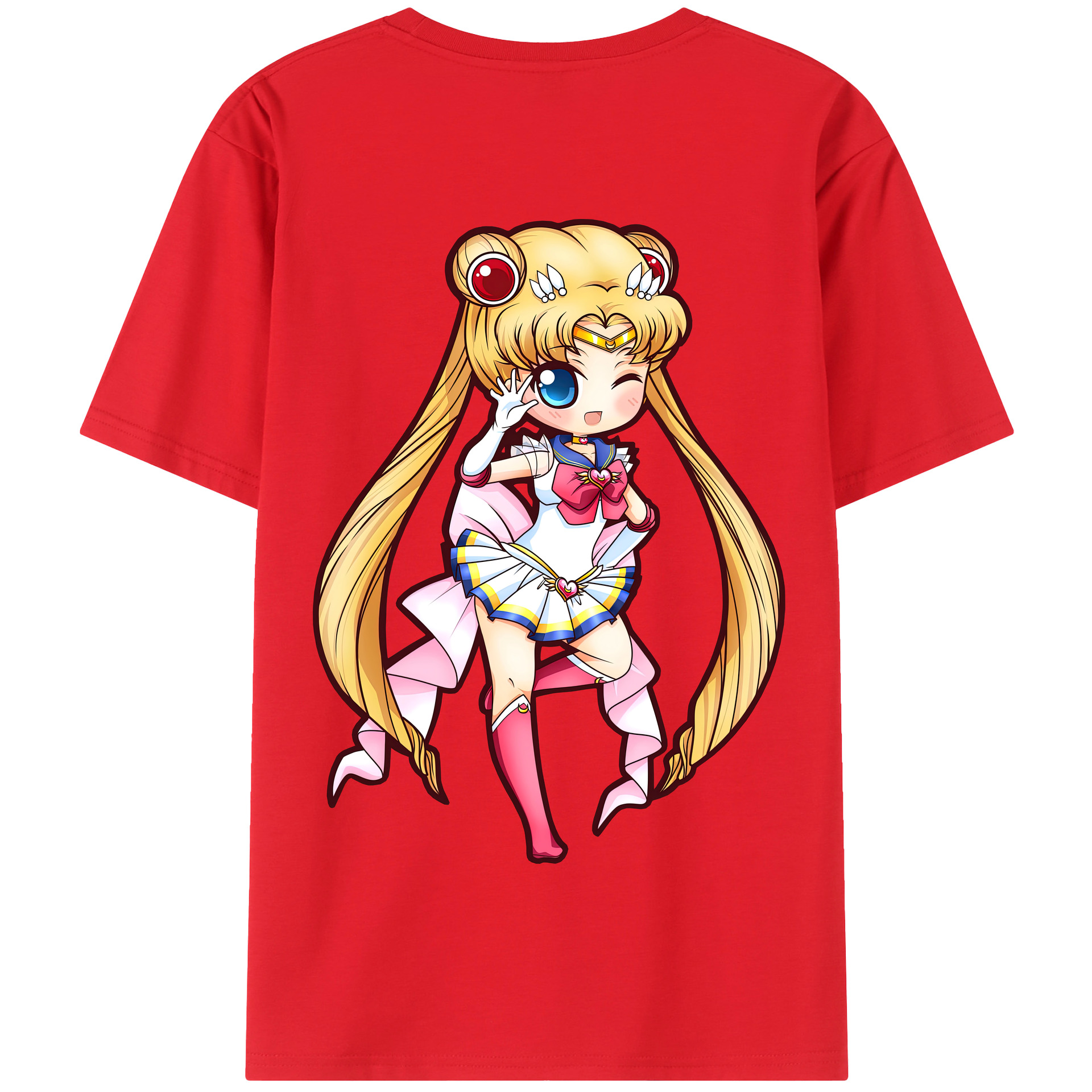 （画像用） 美少女戦士セーラームーン 月野 うさぎ つきの うさぎ Sailor Moon Tsukino Usagi 綿100％半袖Tシャツ（背面プリント）