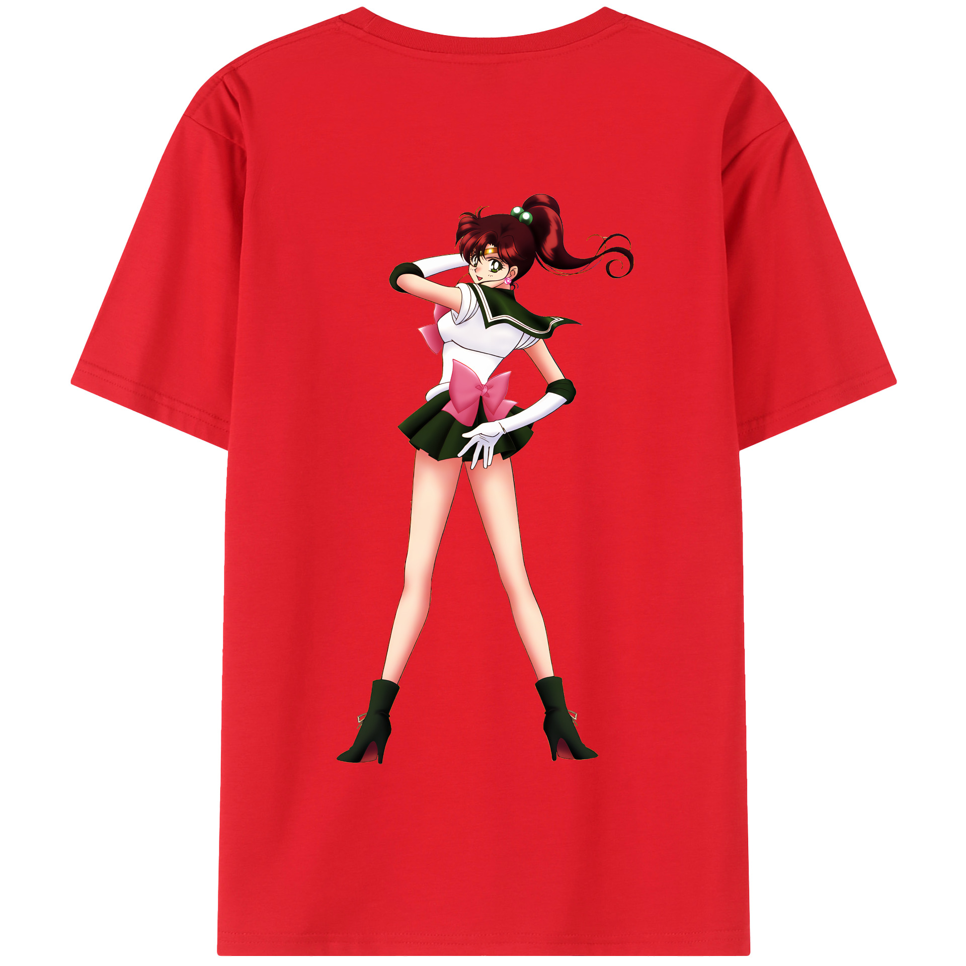 （画像用） 美少女戦士セーラームーン 木野 まこと きの まこと Sailor Moon Kino Makoto （セーラージュピター；Sailor Jupiter） 綿100％半袖Tシャツ（背面プリント）