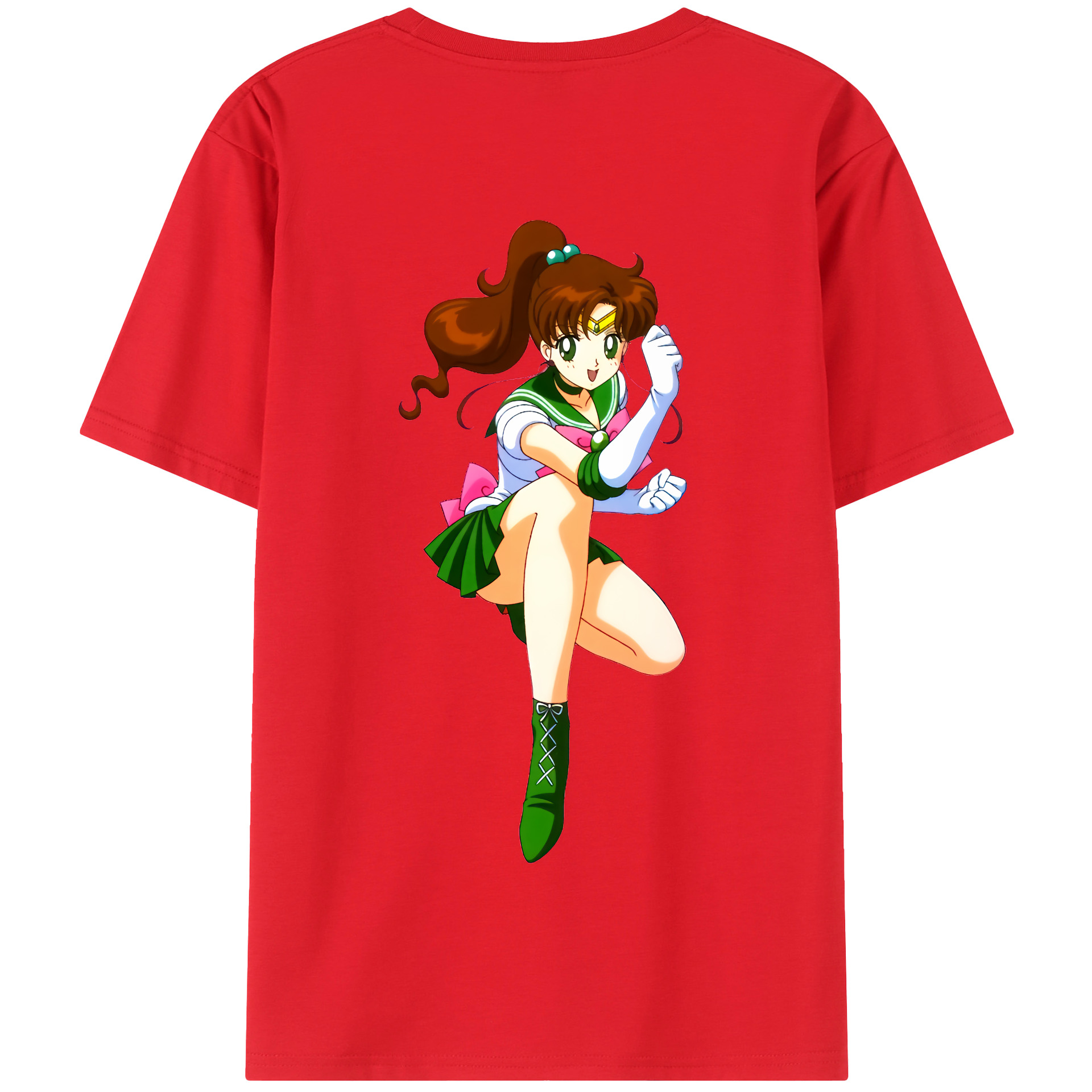 （画像用） 美少女戦士セーラームーン 木野 まこと きの まこと Sailor Moon Kino Makoto （セーラージュピター；Sailor Jupiter） 綿100％半袖Tシャツ（背面プリント）