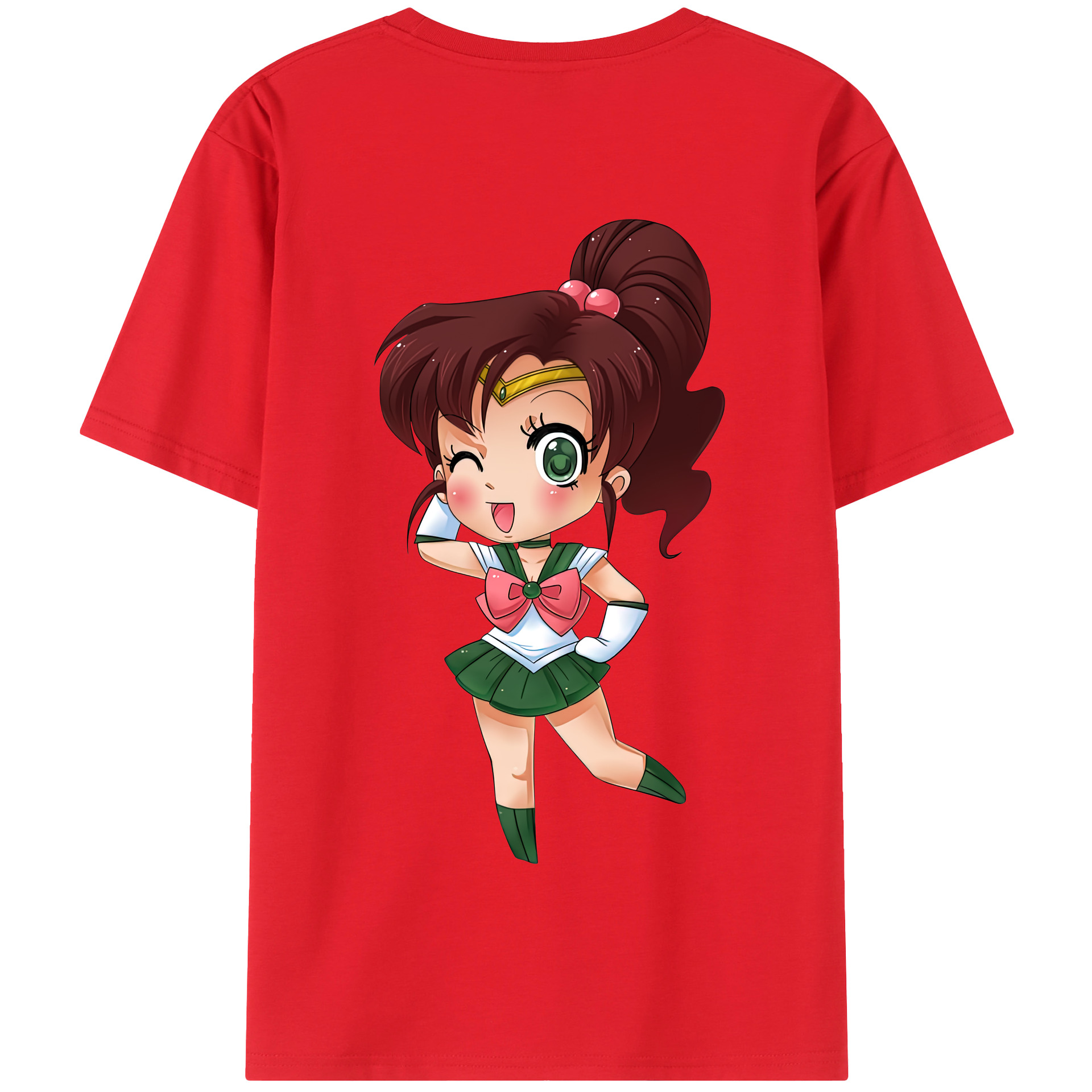 （画像用） 美少女戦士セーラームーン 木野 まこと きの まこと Sailor Moon Kino Makoto （セーラージュピター；Sailor Jupiter） 綿100％半袖Tシャツ（背面プリント）