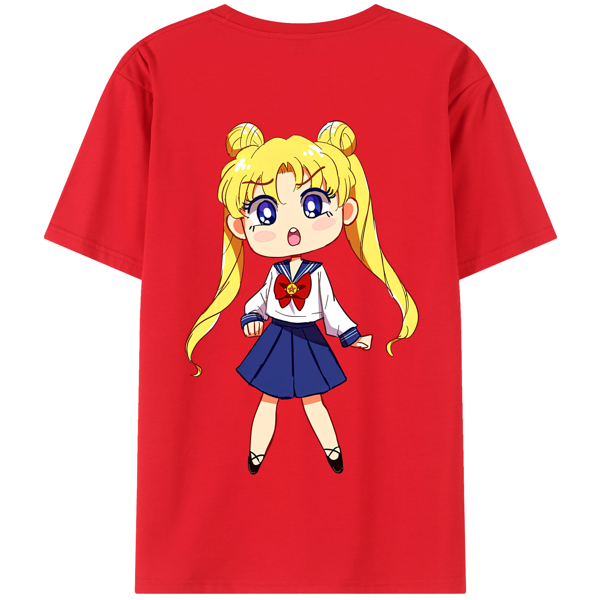 （画像用） 美少女戦士セーラームーン 愛野 美奈子 あいの みなこ Sailor Moon Aino Minako 綿100％半袖Tシャツ（背面プリント）