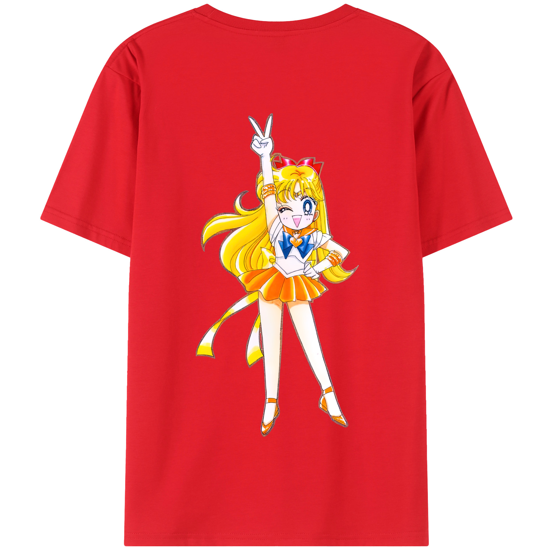 （画像用） 美少女戦士セーラームーン 愛野 美奈子 あいの みなこ Sailor Moon Aino Minako 綿100％半袖Tシャツ（背面プリント）