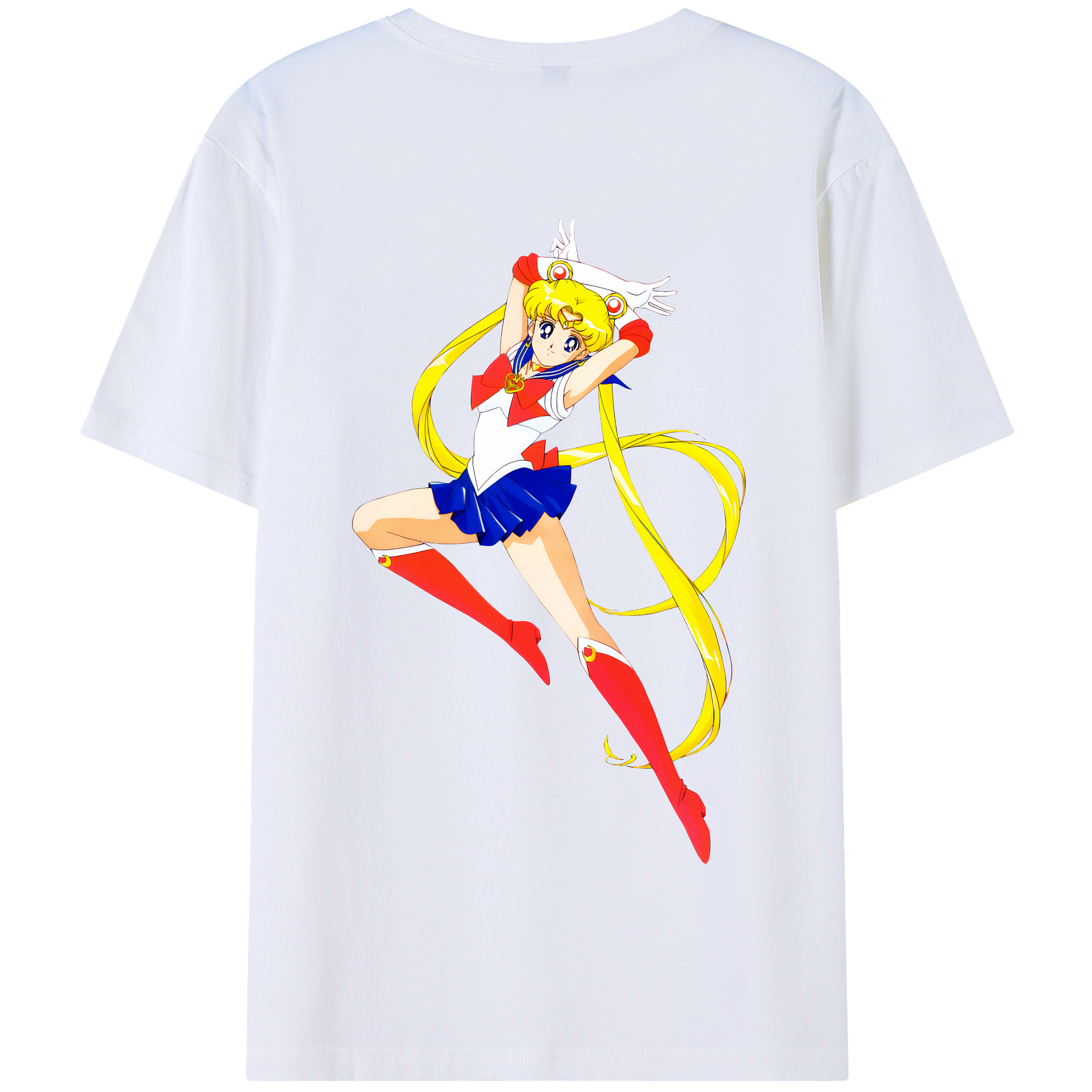 （画像用） 美少女戦士セーラームーン 月野 うさぎ つきの うさぎ Sailor Moon Tsukino Usagi 綿100％半袖Tシャツ（背面プリント）