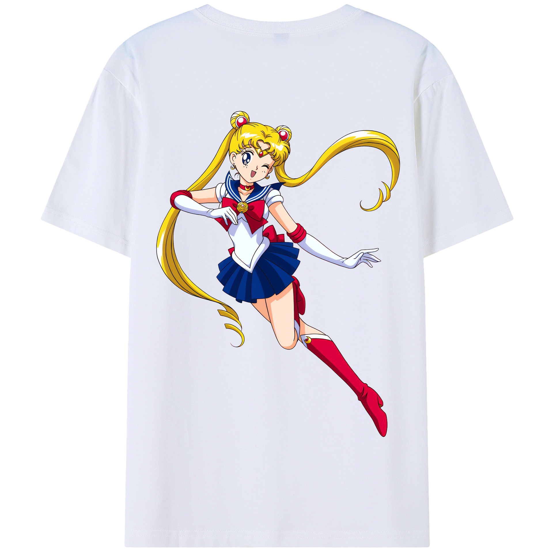 （画像用） 美少女戦士セーラームーン 月野 うさぎ つきの うさぎ Sailor Moon Tsukino Usagi 綿100％半袖Tシャツ（背面プリント）