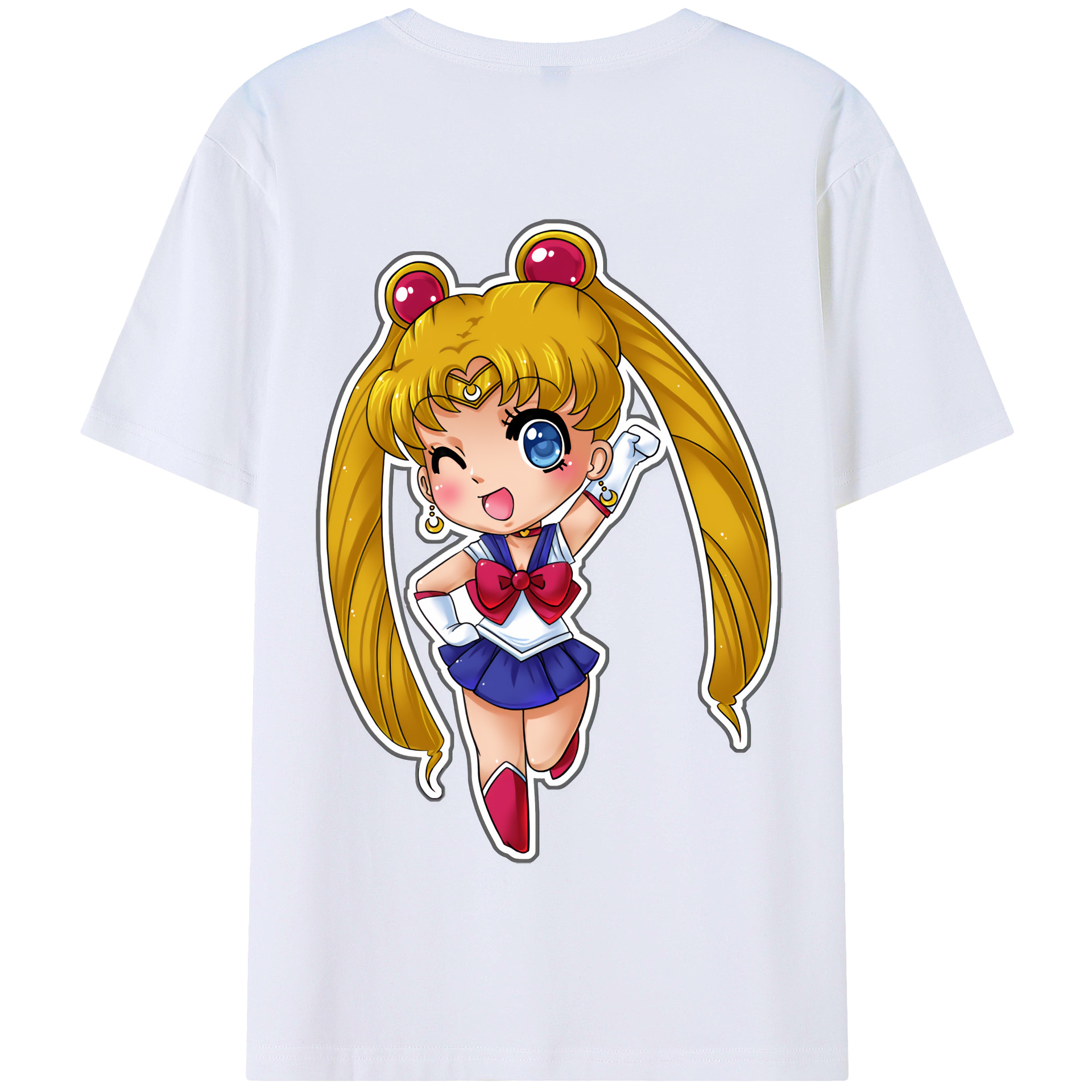 （画像用） 美少女戦士セーラームーン 月野 うさぎ つきの うさぎ Sailor Moon Tsukino Usagi 綿100％半袖Tシャツ（背面プリント）