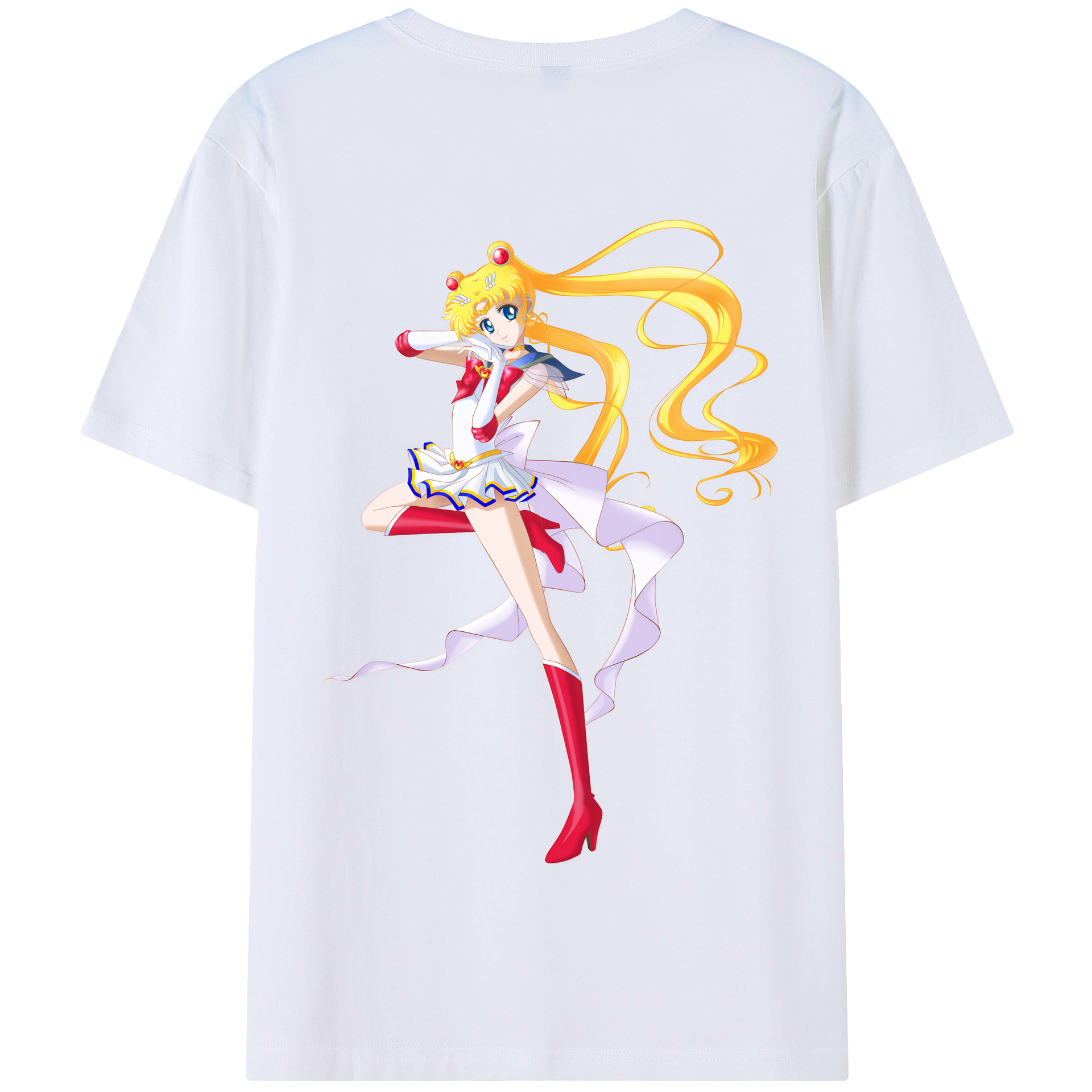 （画像用） 美少女戦士セーラームーン 月野 うさぎ つきの うさぎ Sailor Moon Tsukino Usagi 綿100％半袖Tシャツ（背面プリント）