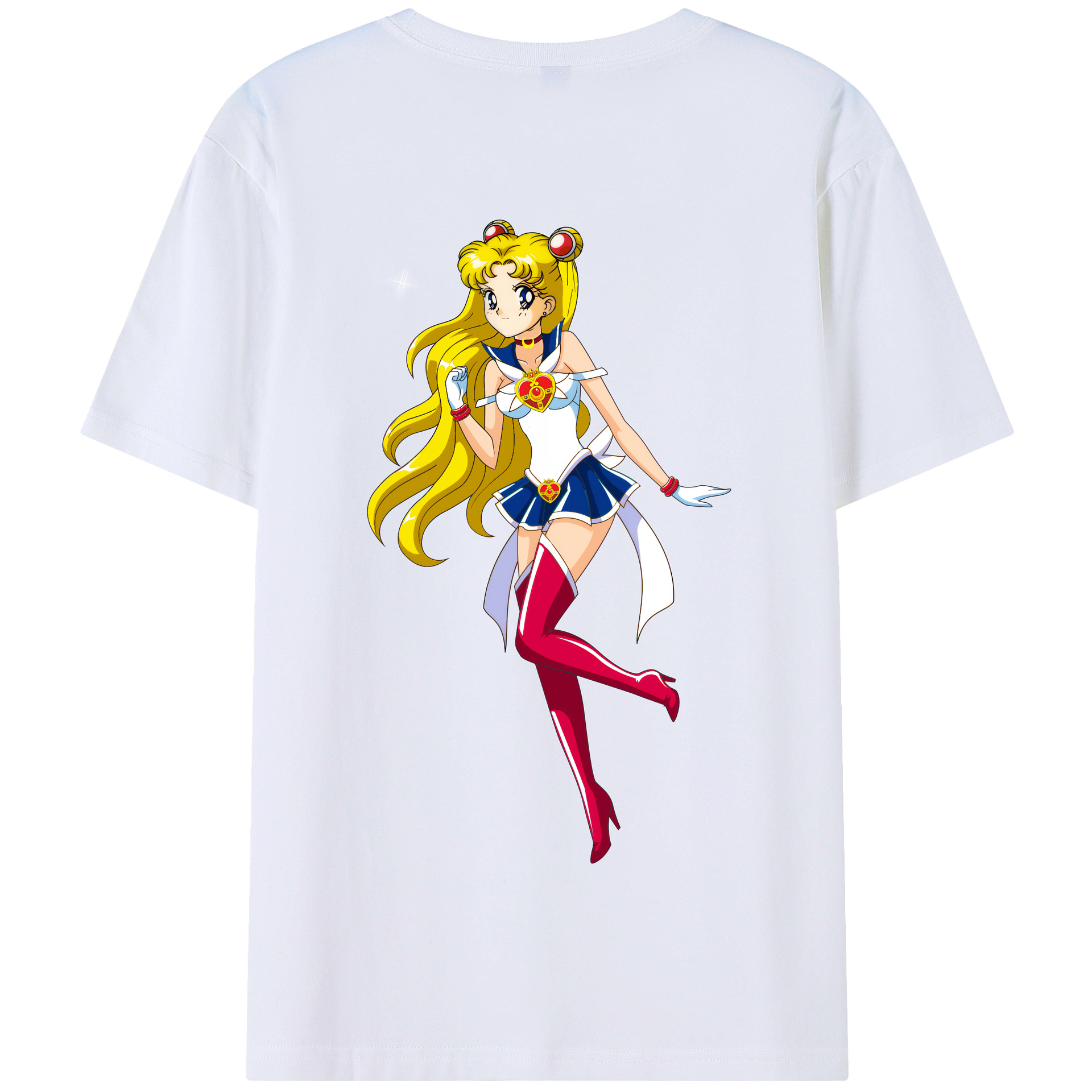 （画像用） 美少女戦士セーラームーン 月野 うさぎ つきの うさぎ Sailor Moon Tsukino Usagi 綿100％半袖Tシャツ（背面プリント）