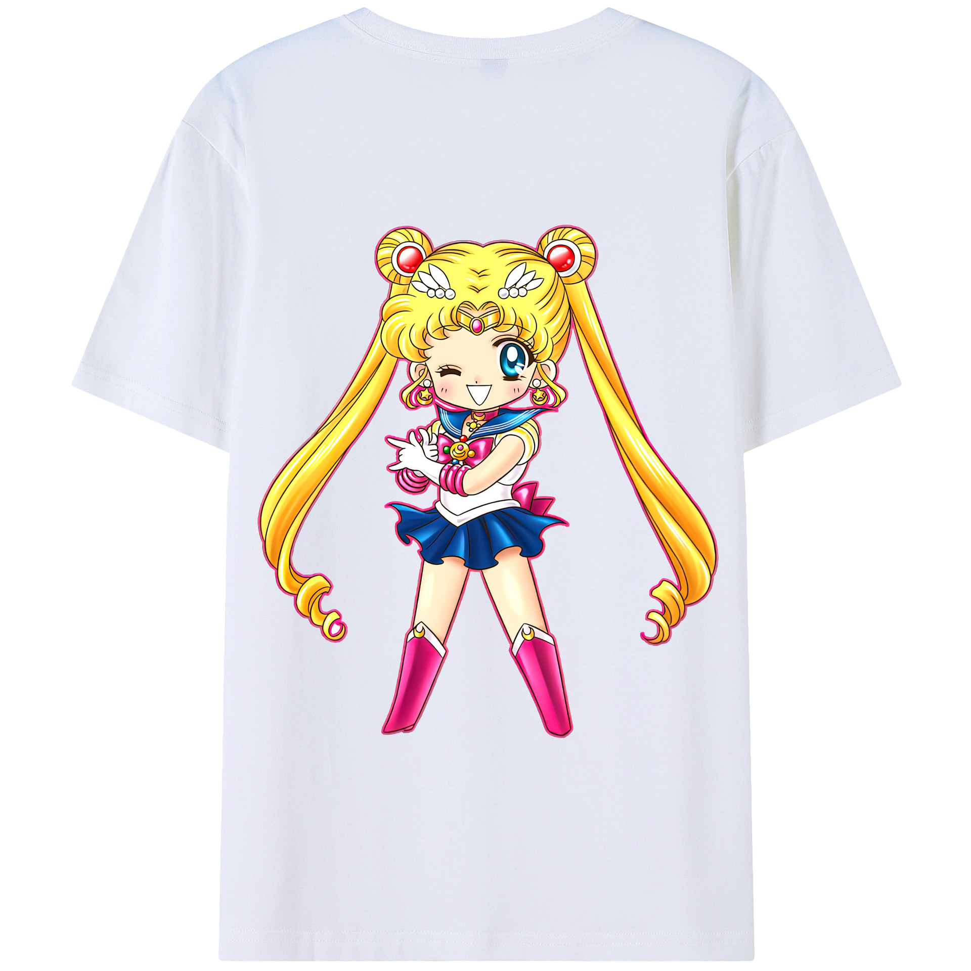 （画像用） 美少女戦士セーラームーン 月野 うさぎ つきの うさぎ Sailor Moon Tsukino Usagi 綿100％半袖Tシャツ（背面プリント）
