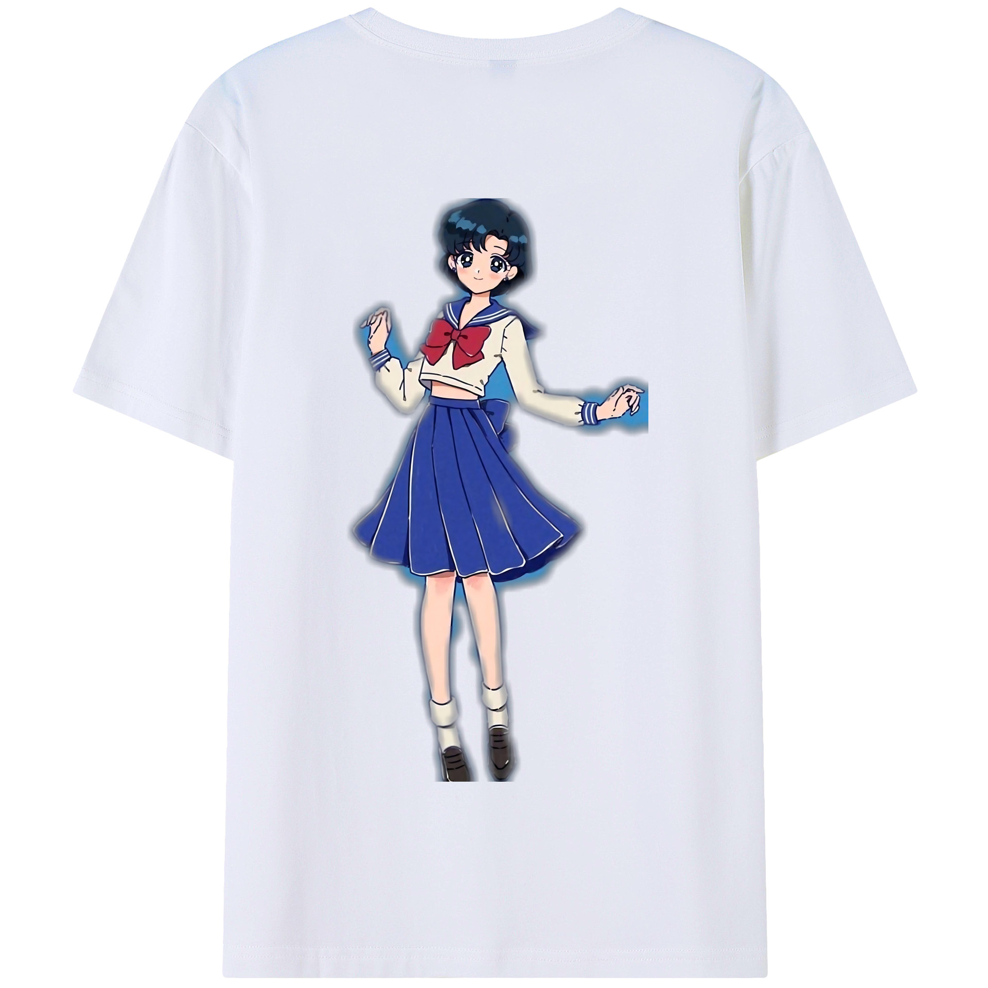 （画像用） 美少女戦士セーラームーン 水野 亜美 みずの あみ Sailor Moon Mizuno Ami 綿100％半袖Tシャツ（背面プリント）
