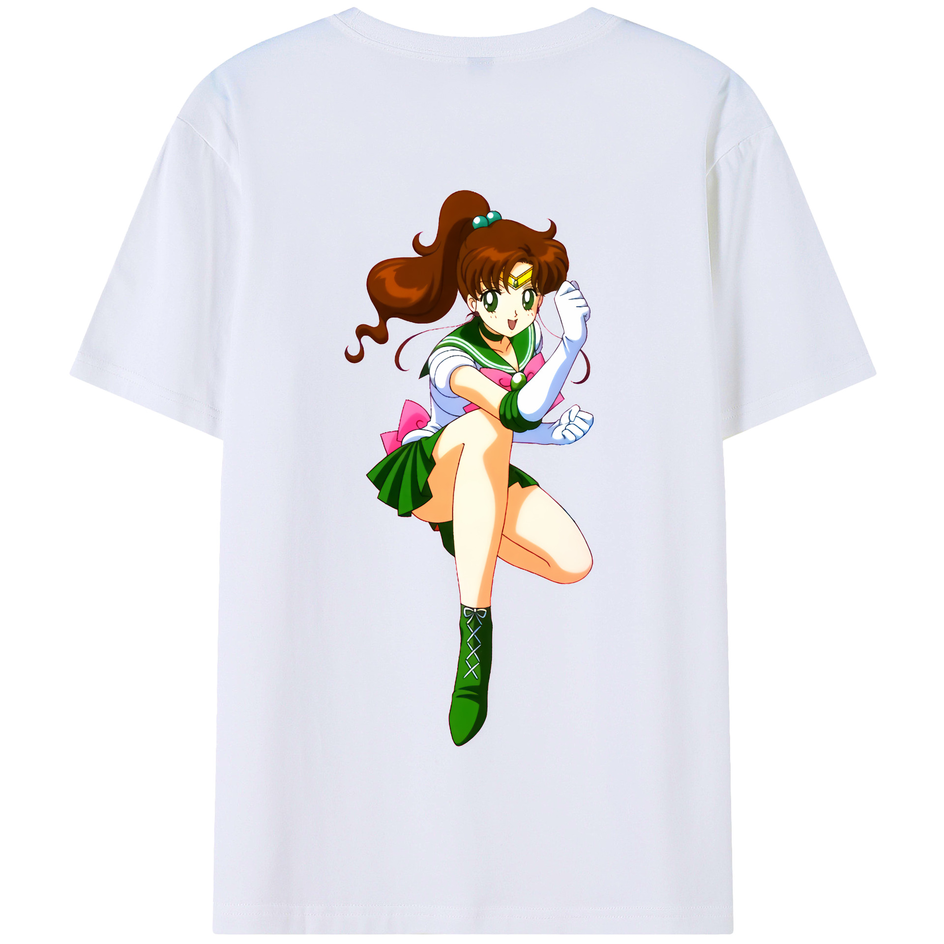 （画像用） 美少女戦士セーラームーン 木野 まこと きの まこと Sailor Moon Kino Makoto （セーラージュピター；Sailor Jupiter） 綿100％半袖Tシャツ（背面プリント）