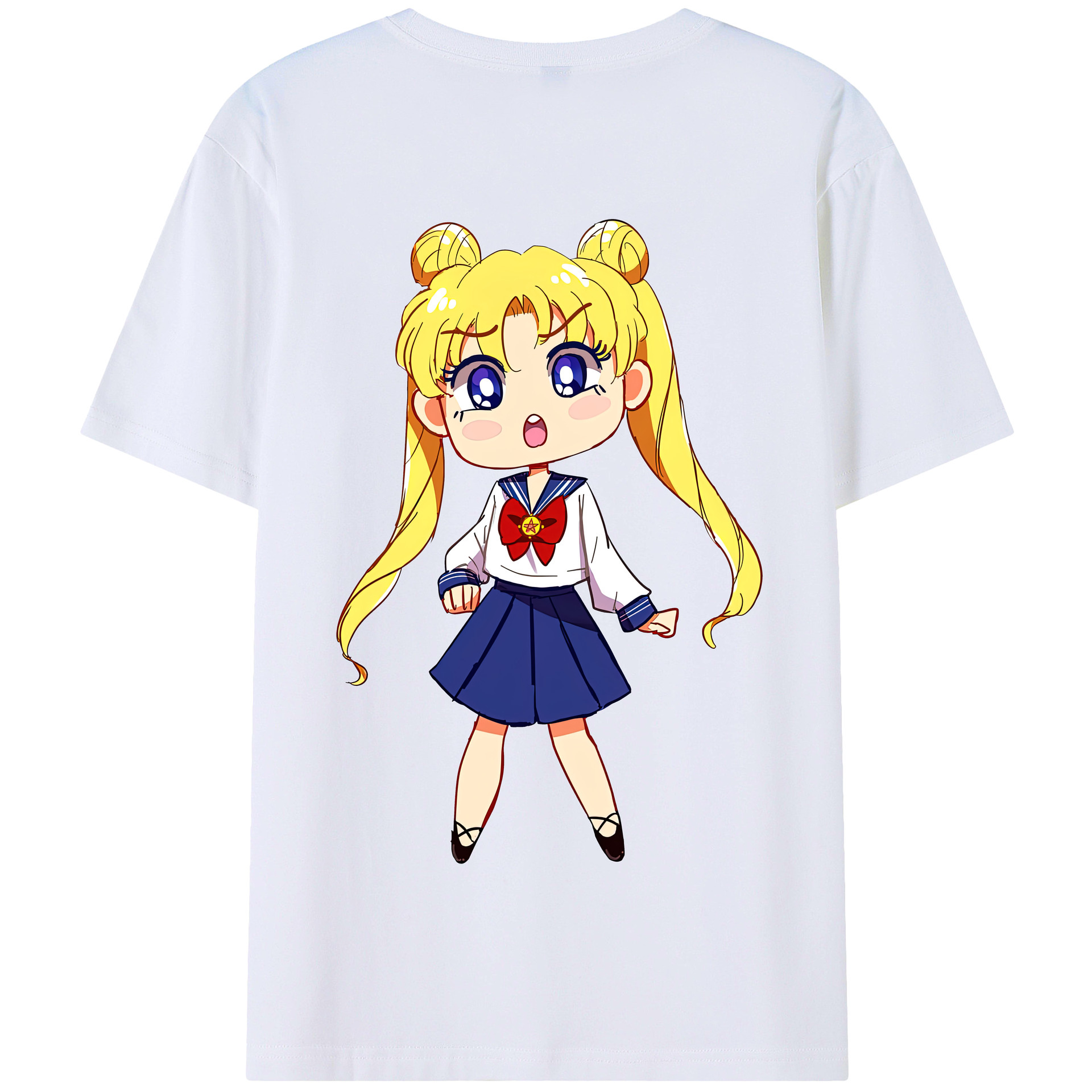 （画像用） 美少女戦士セーラームーン 愛野 美奈子 あいの みなこ Sailor Moon Aino Minako 綿100％半袖Tシャツ（背面プリント）
