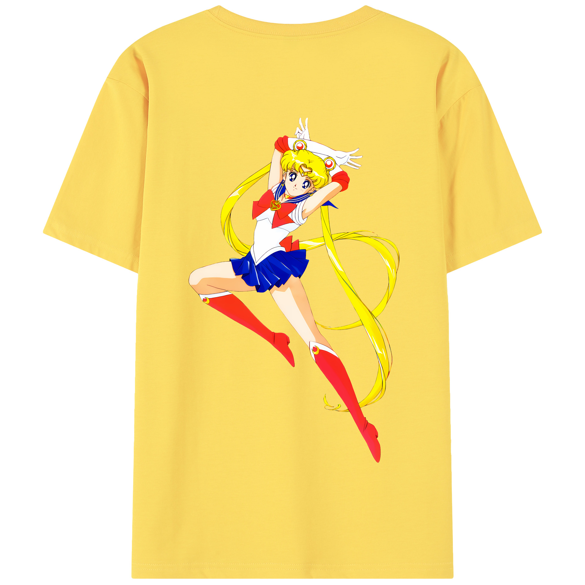 （画像用） 美少女戦士セーラームーン 月野 うさぎ つきの うさぎ Sailor Moon Tsukino Usagi 綿100％半袖Tシャツ（背面プリント）