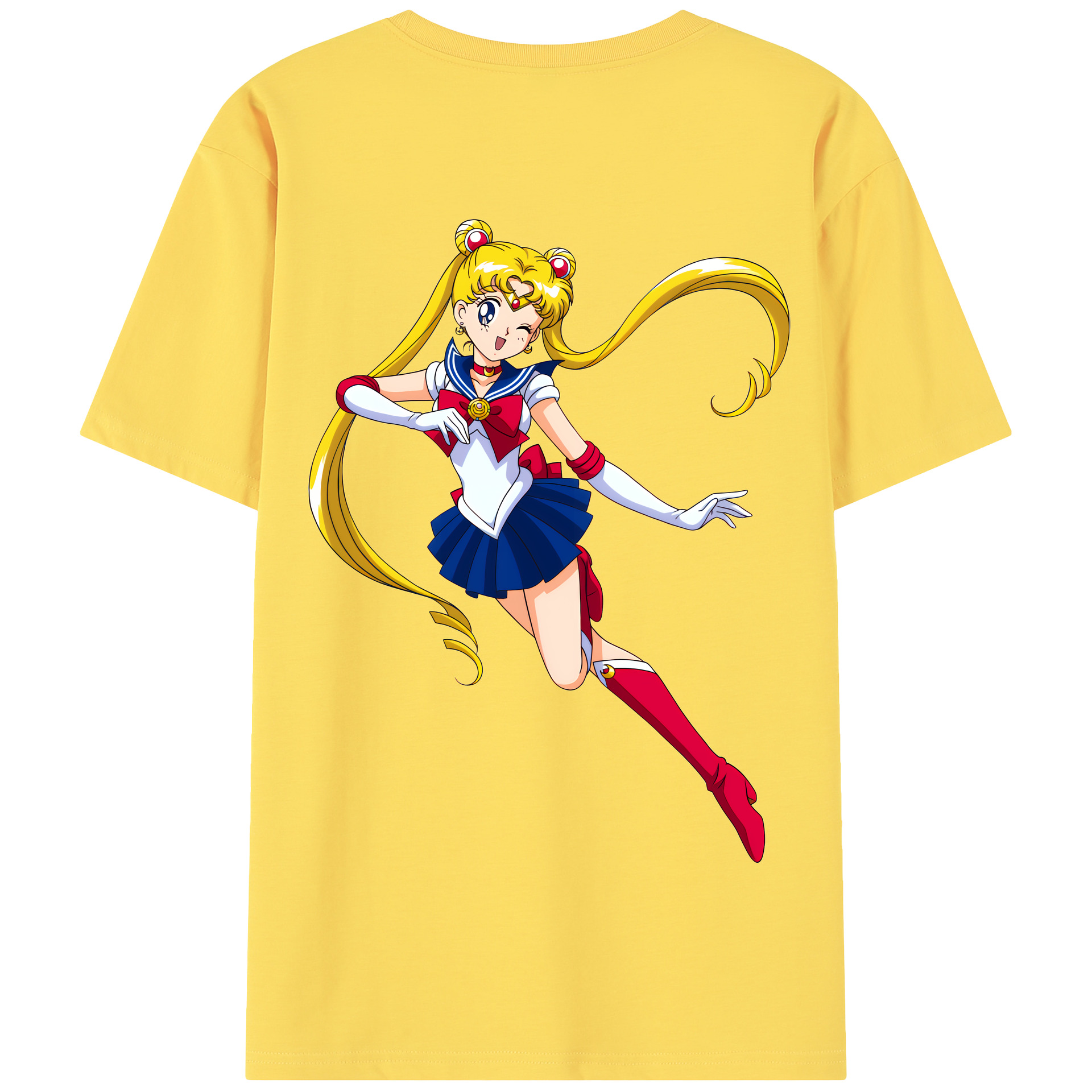 （画像用） 美少女戦士セーラームーン 月野 うさぎ つきの うさぎ Sailor Moon Tsukino Usagi 綿100％半袖Tシャツ（背面プリント）