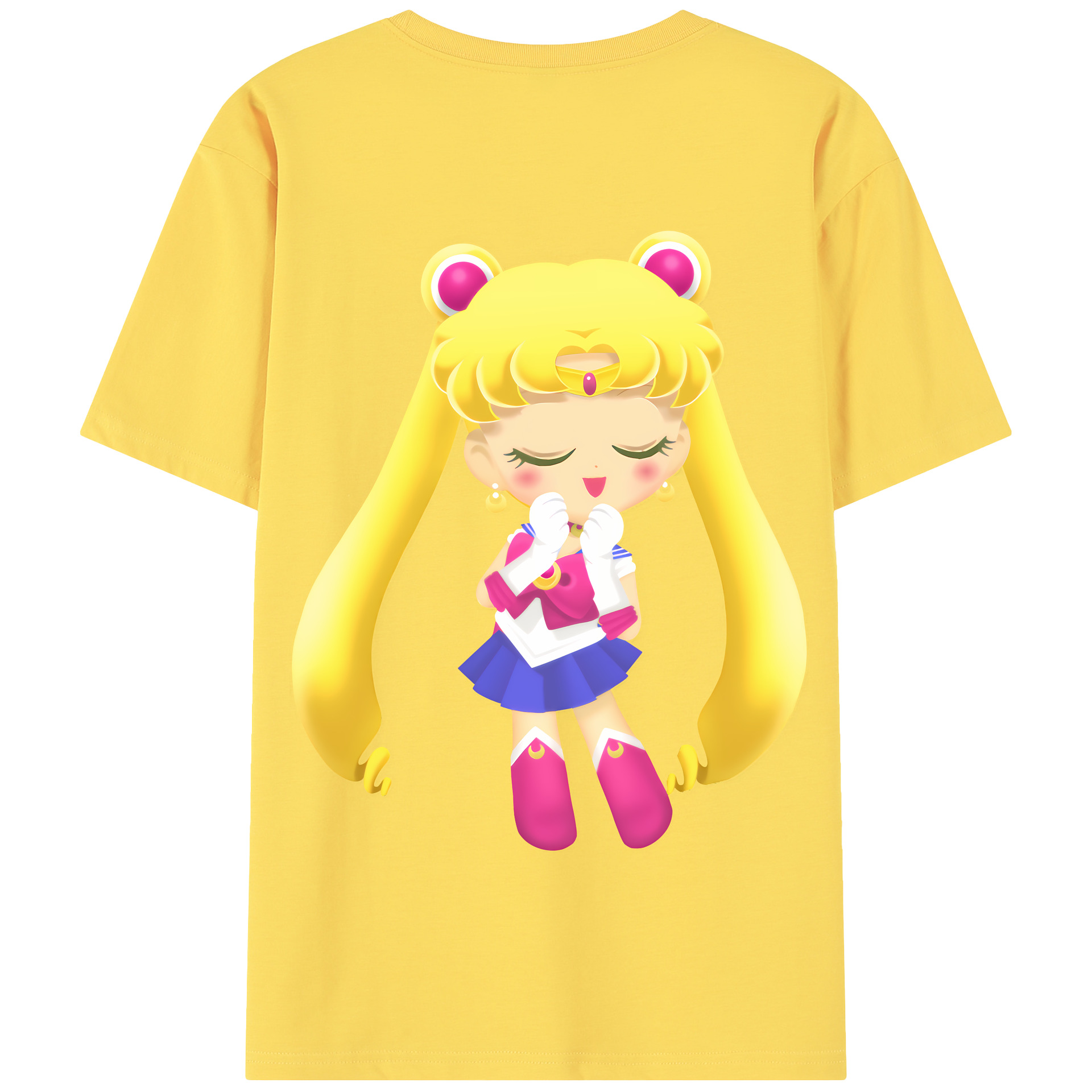 （画像用） 美少女戦士セーラームーン 月野 うさぎ つきの うさぎ Sailor Moon Tsukino Usagi 綿100％半袖Tシャツ（背面プリント）