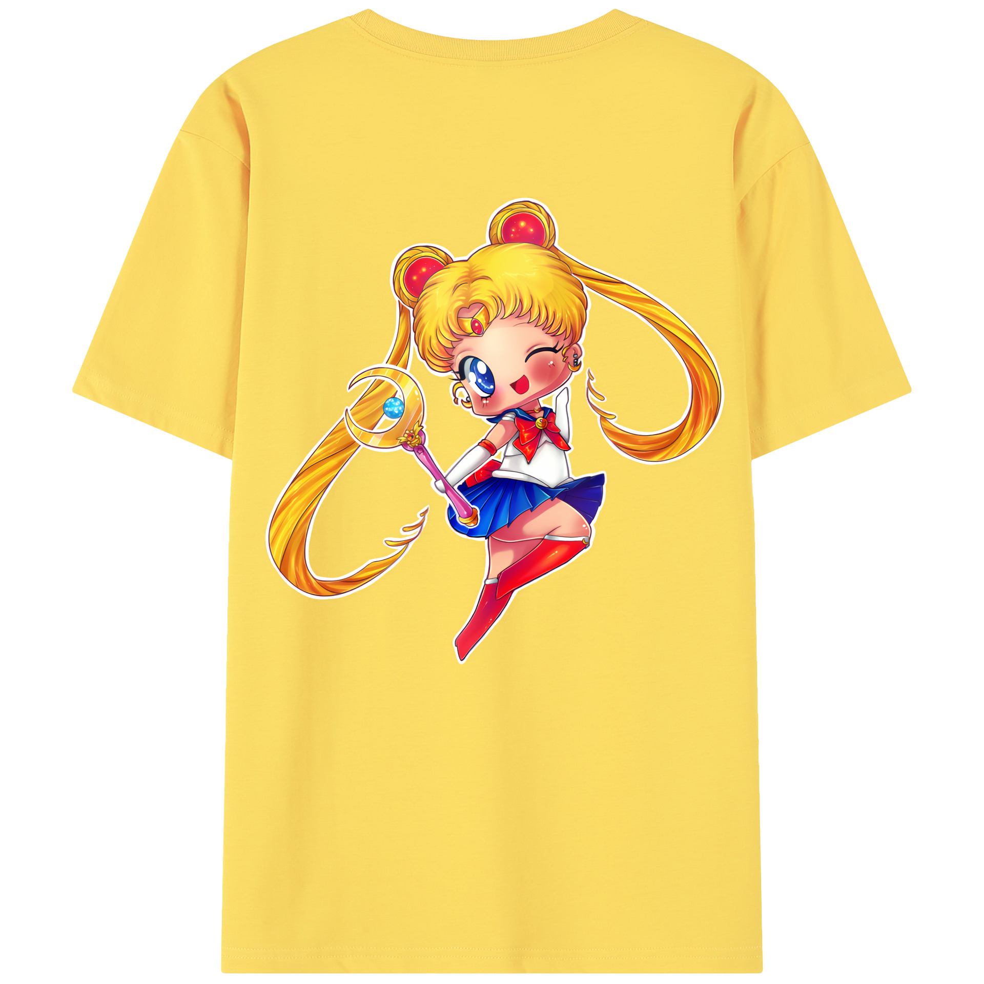 （画像用） 美少女戦士セーラームーン 月野 うさぎ つきの うさぎ Sailor Moon Tsukino Usagi 綿100％半袖Tシャツ（背面プリント）