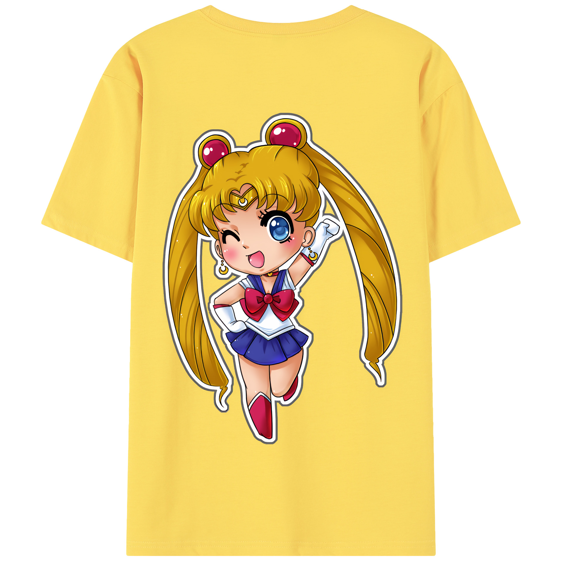 （画像用） 美少女戦士セーラームーン 月野 うさぎ つきの うさぎ Sailor Moon Tsukino Usagi 綿100％半袖Tシャツ（背面プリント）