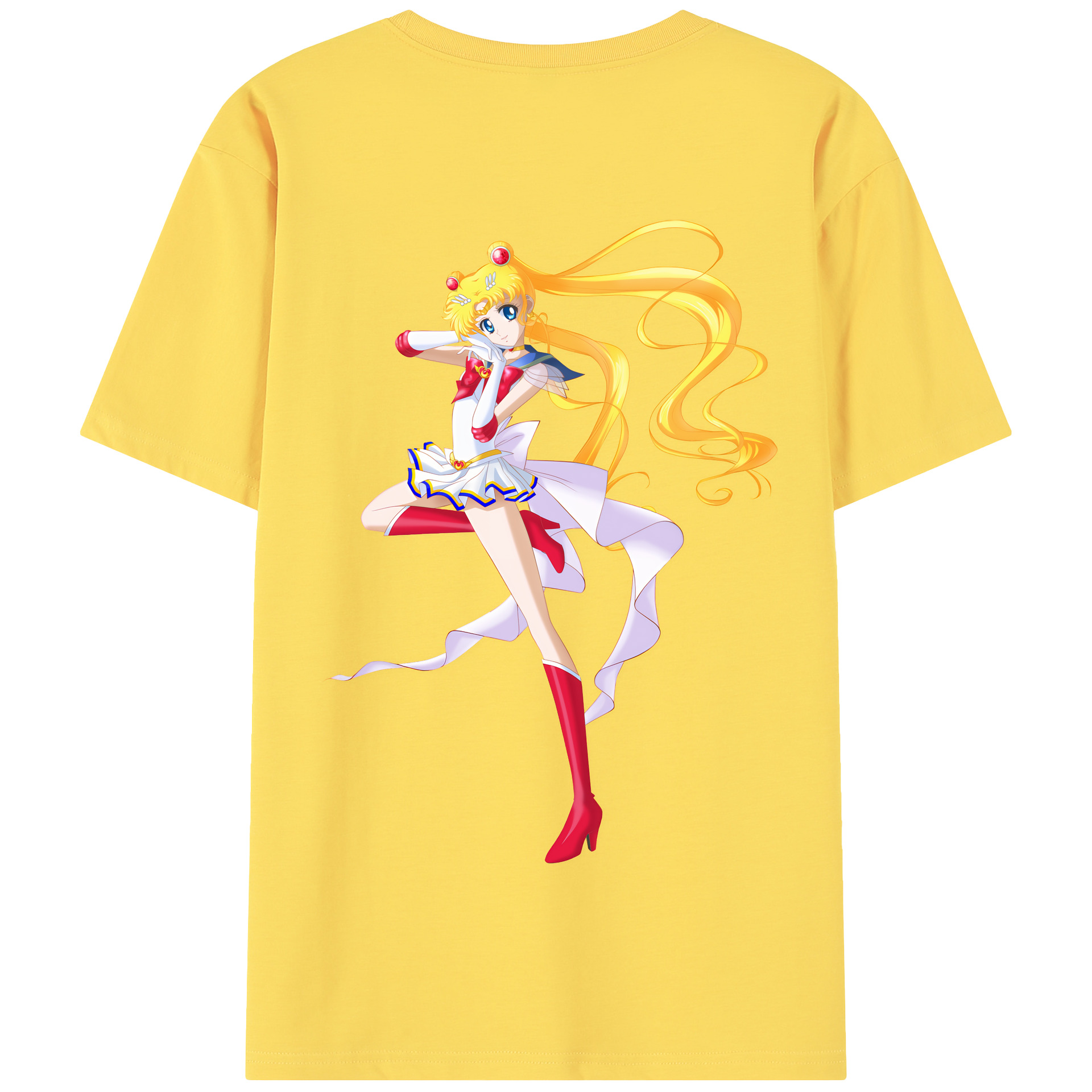 （画像用） 美少女戦士セーラームーン 月野 うさぎ つきの うさぎ Sailor Moon Tsukino Usagi 綿100％半袖Tシャツ（背面プリント）