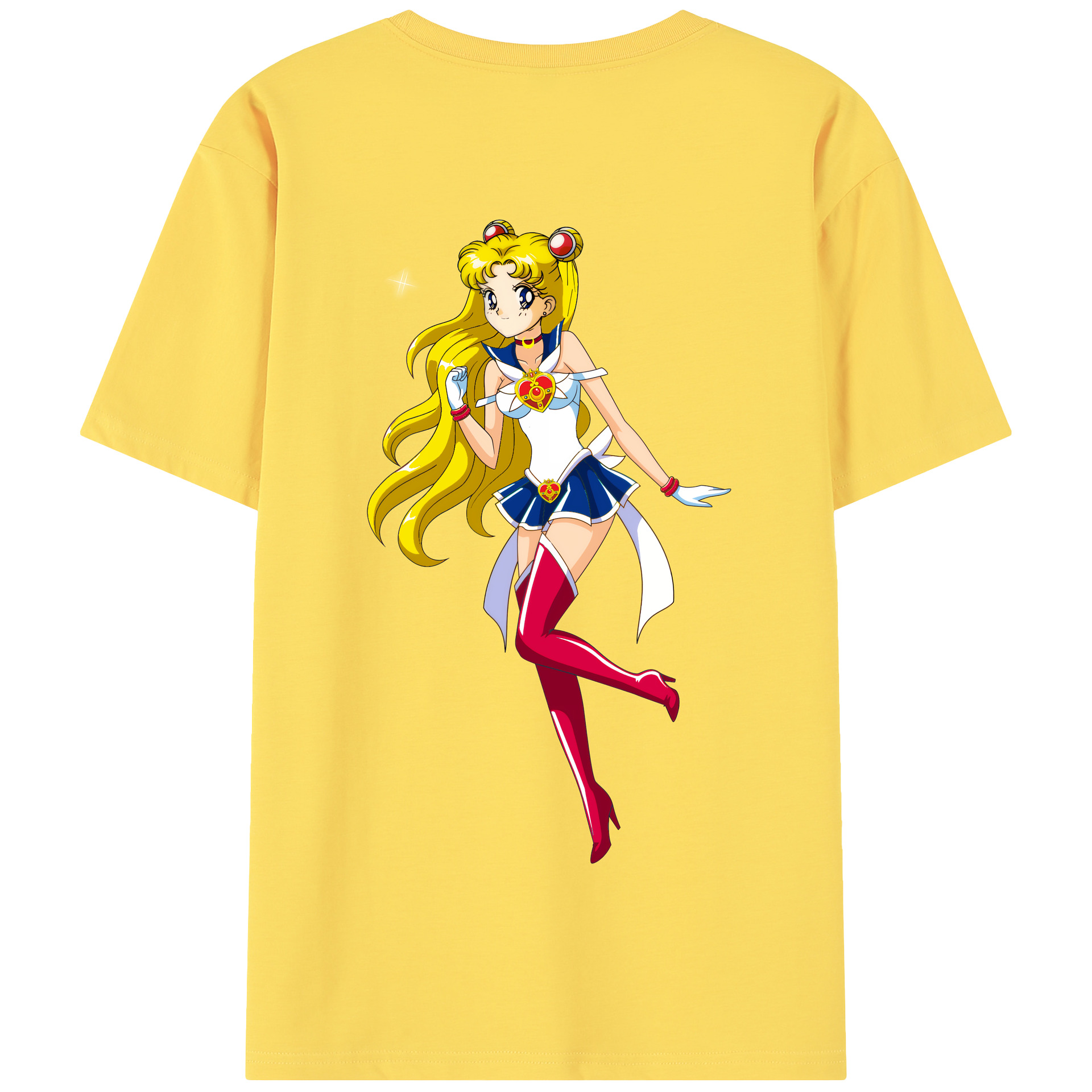 （画像用） 美少女戦士セーラームーン 月野 うさぎ つきの うさぎ Sailor Moon Tsukino Usagi 綿100％半袖Tシャツ（背面プリント）