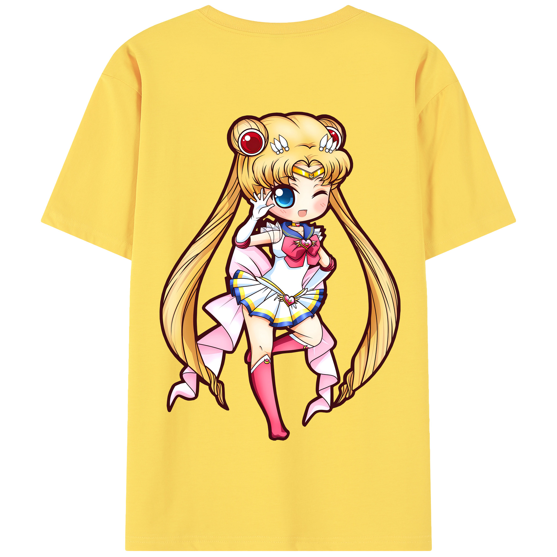 （画像用） 美少女戦士セーラームーン 月野 うさぎ つきの うさぎ Sailor Moon Tsukino Usagi 綿100％半袖Tシャツ（背面プリント）