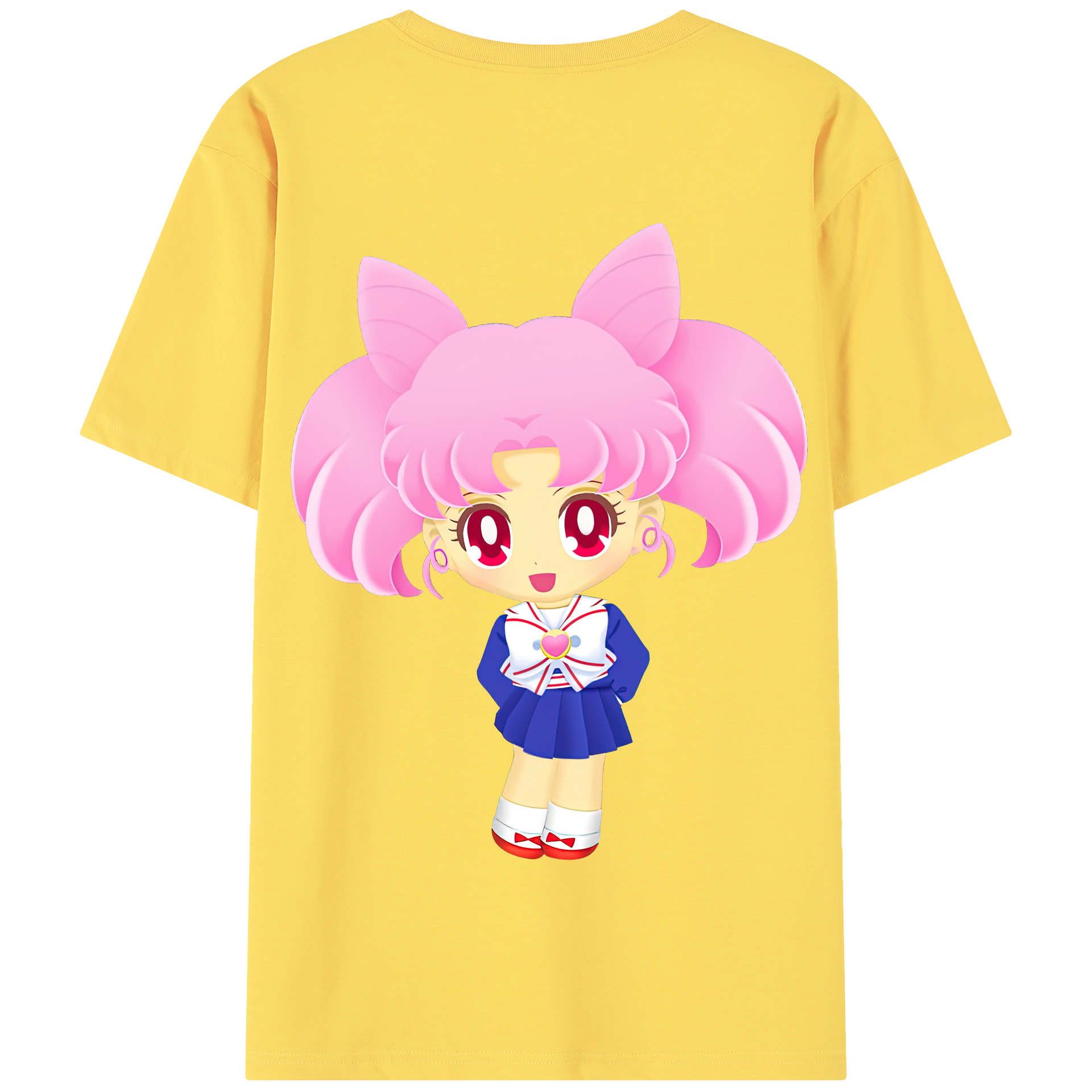 （画像用） 美少女戦士セーラームーン ちびうさ Sailor Moon Chibiusa Tsukino Usagi Small Lady Serenity 綿100％半袖Tシャツ（背面プリント）