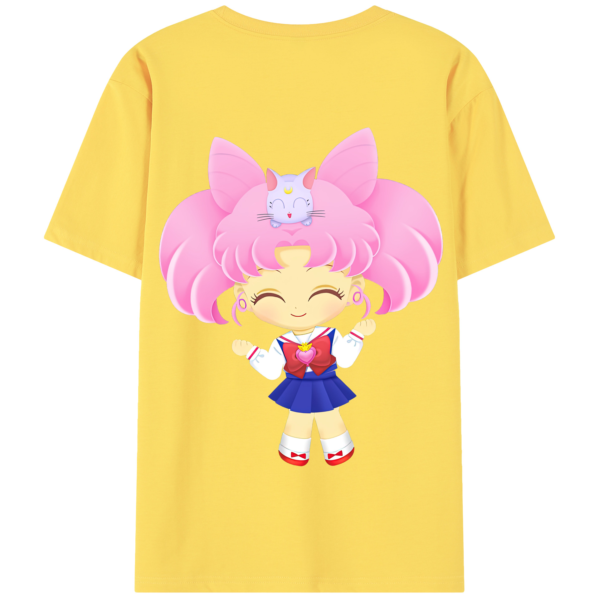 （画像用） 美少女戦士セーラームーン ちびうさ Sailor Moon Chibiusa Tsukino Usagi Small Lady Serenity 綿100％半袖Tシャツ（背面プリント）