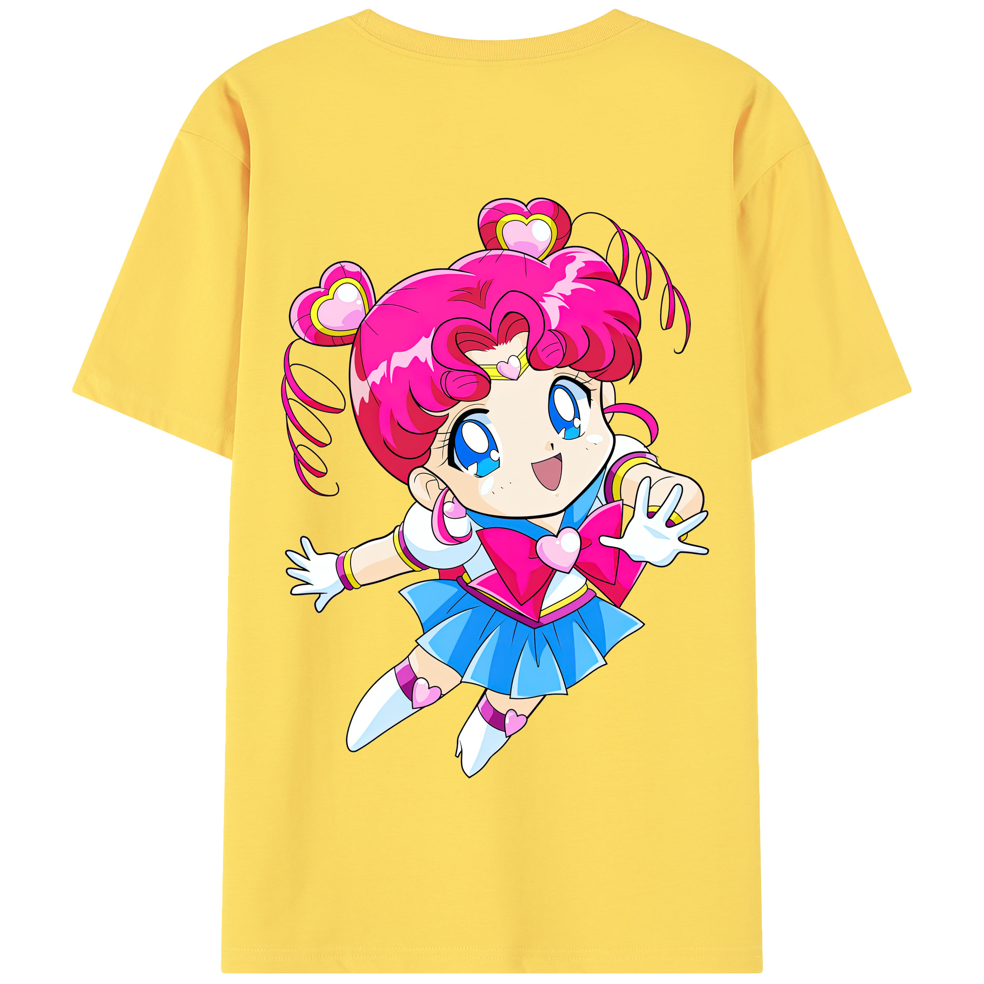 （画像用） 美少女戦士セーラームーン ちびうさ Sailor Moon Chibiusa Tsukino Usagi Small Lady Serenity 綿100％半袖Tシャツ（背面プリント）