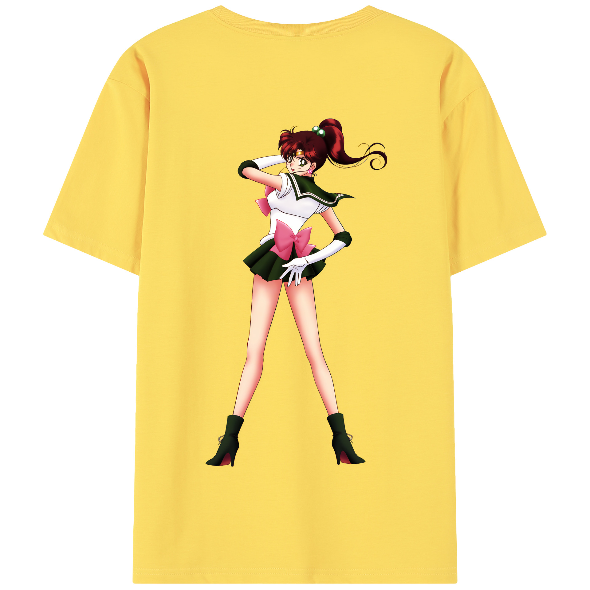 （画像用） 美少女戦士セーラームーン 木野 まこと きの まこと Sailor Moon Kino Makoto （セーラージュピター；Sailor Jupiter） 綿100％半袖Tシャツ（背面プリント）
