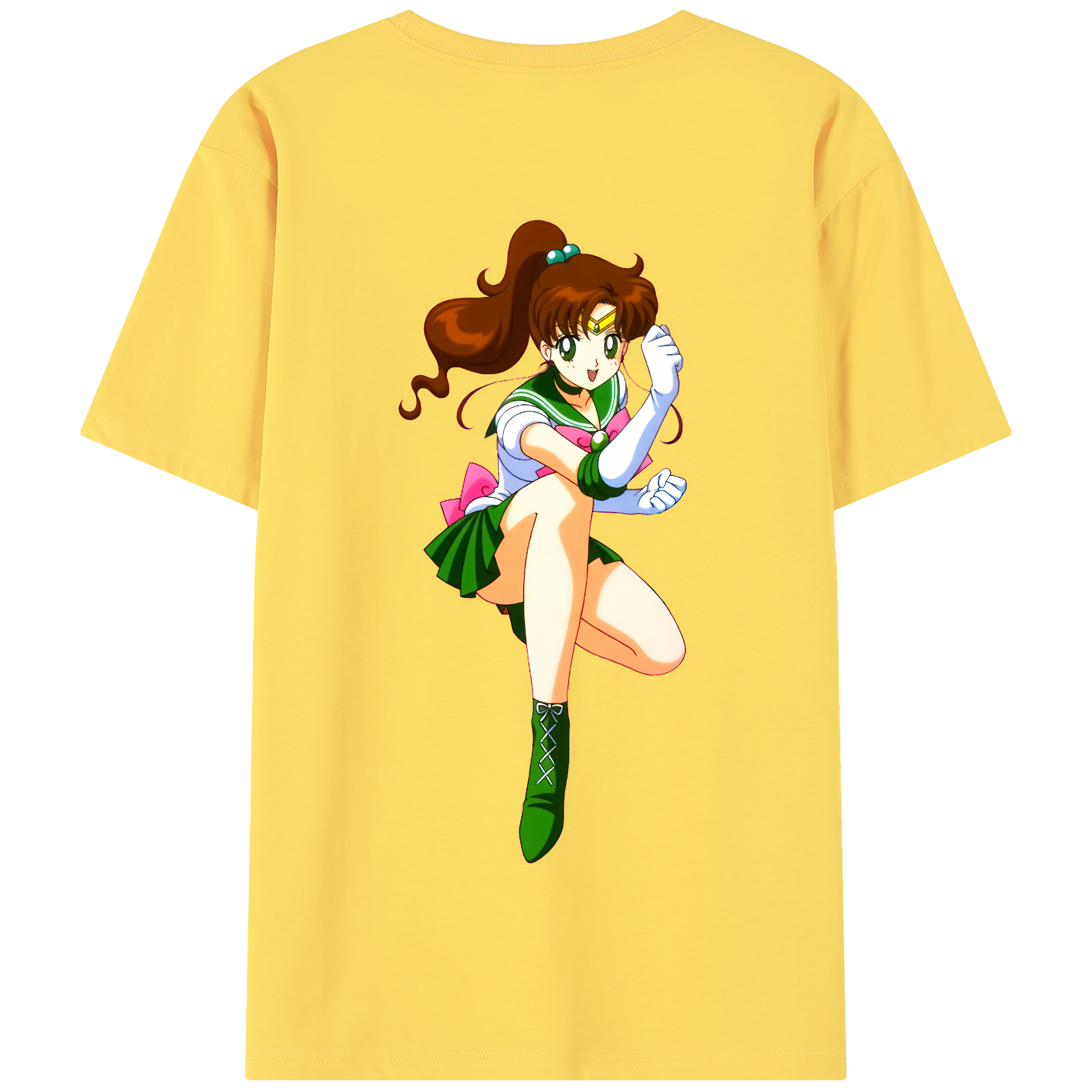 （画像用） 美少女戦士セーラームーン 木野 まこと きの まこと Sailor Moon Kino Makoto （セーラージュピター；Sailor Jupiter） 綿100％半袖Tシャツ（背面プリント）