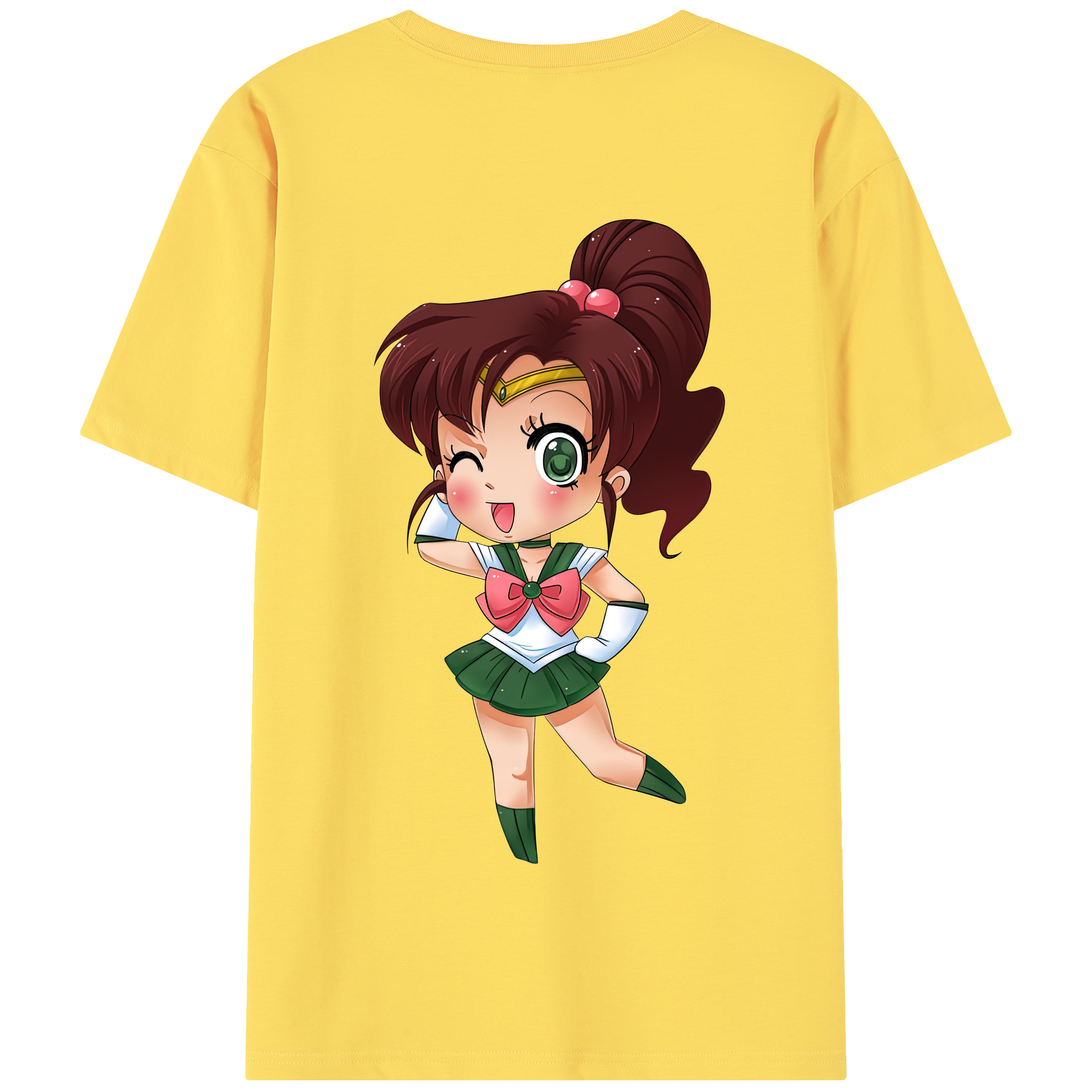 （画像用） 美少女戦士セーラームーン 木野 まこと きの まこと Sailor Moon Kino Makoto （セーラージュピター；Sailor Jupiter） 綿100％半袖Tシャツ（背面プリント）