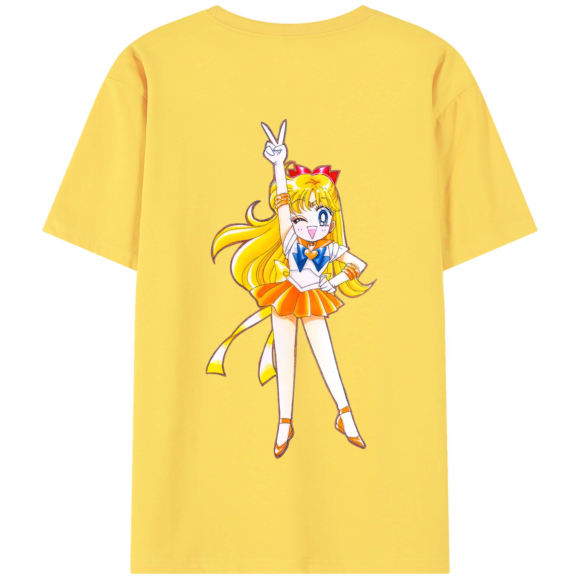 （画像用） 美少女戦士セーラームーン 愛野 美奈子 あいの みなこ Sailor Moon Aino Minako 綿100％半袖Tシャツ（背面プリント）